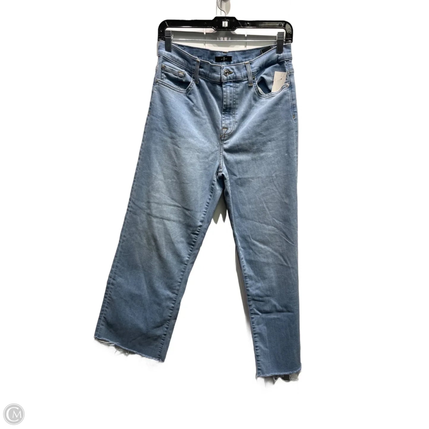 Jeans Straight By 7 For All Mankind In Blue Denim, Size: 8