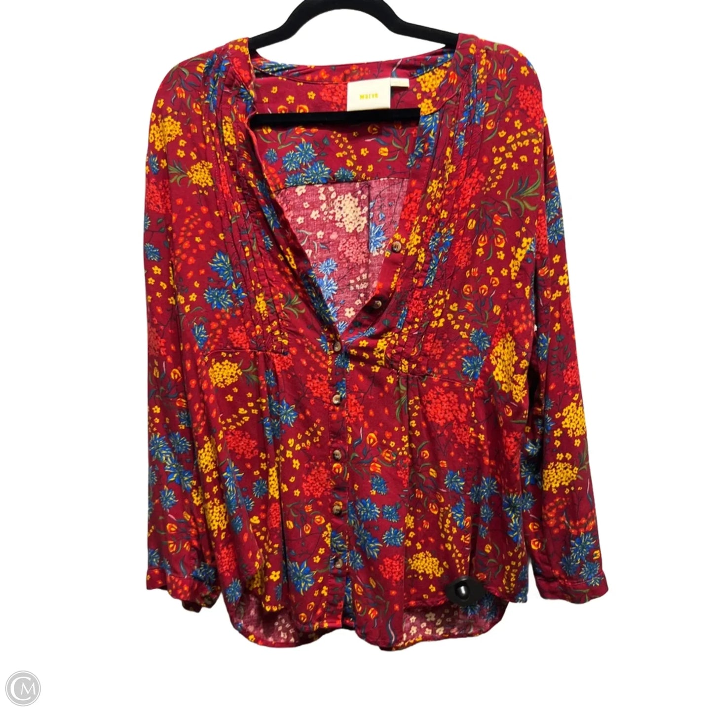Top Long Sleeve By Maeve In Red, Size: L