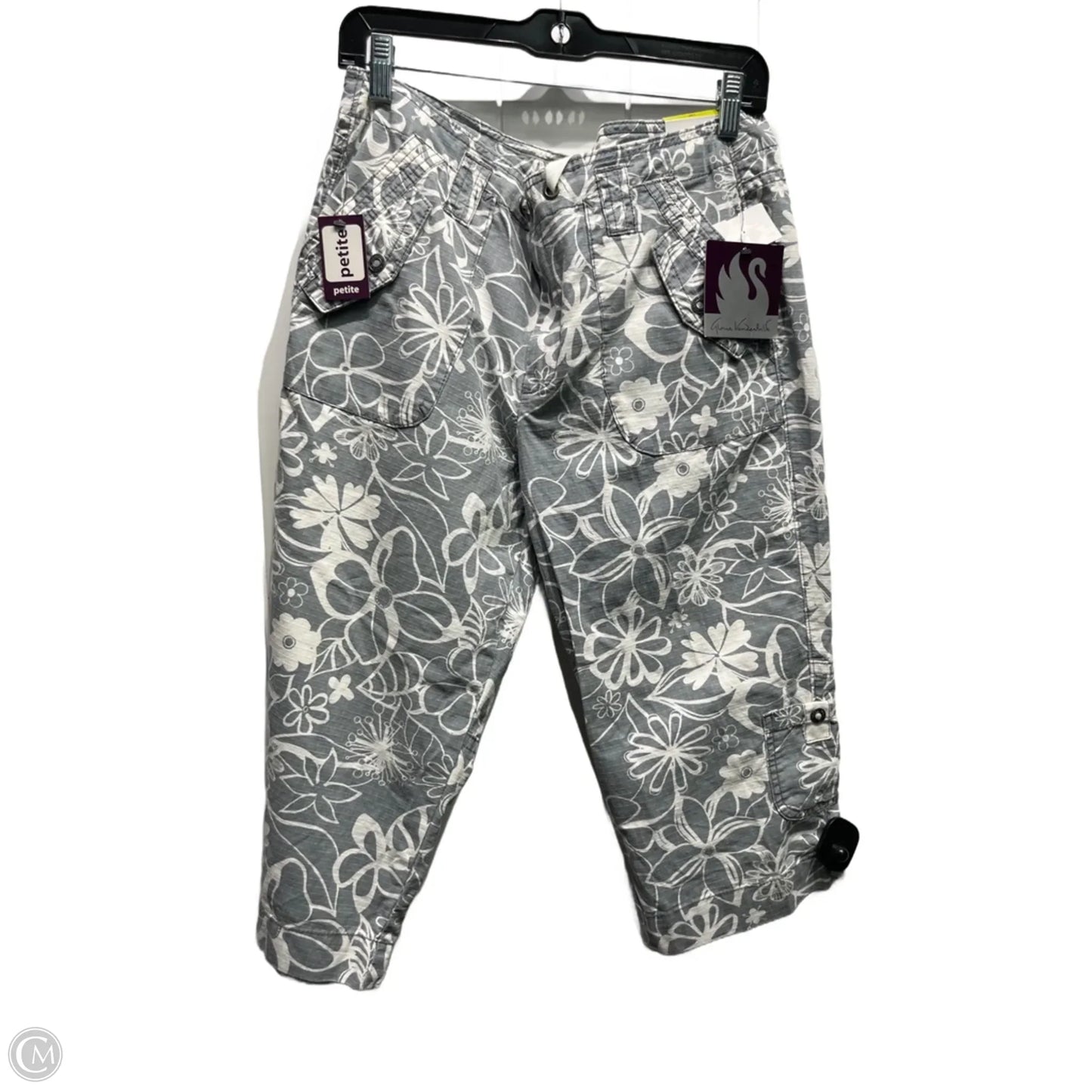 Capris By Gloria Vanderbilt In Grey & White, Size: 14p