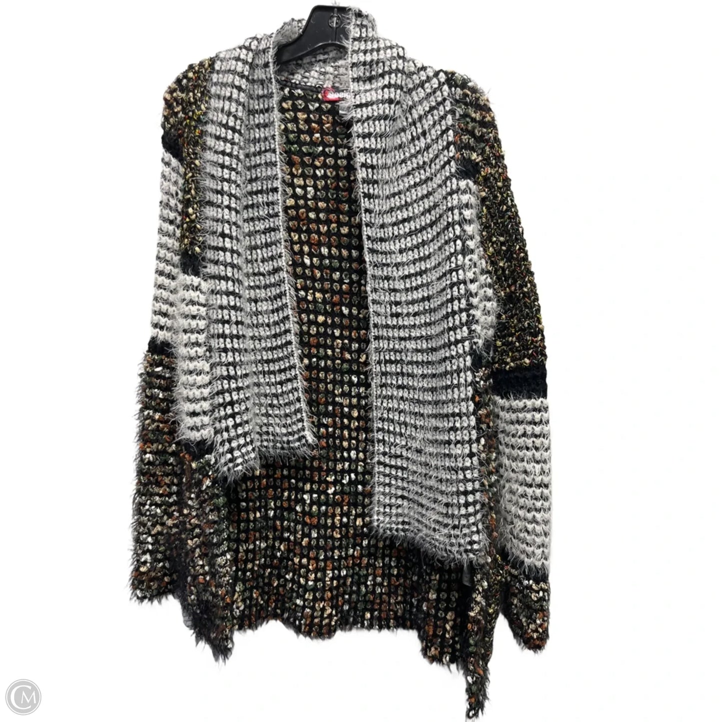Sweater Cardigan By Desigual In Green & Orange, Size: Xs