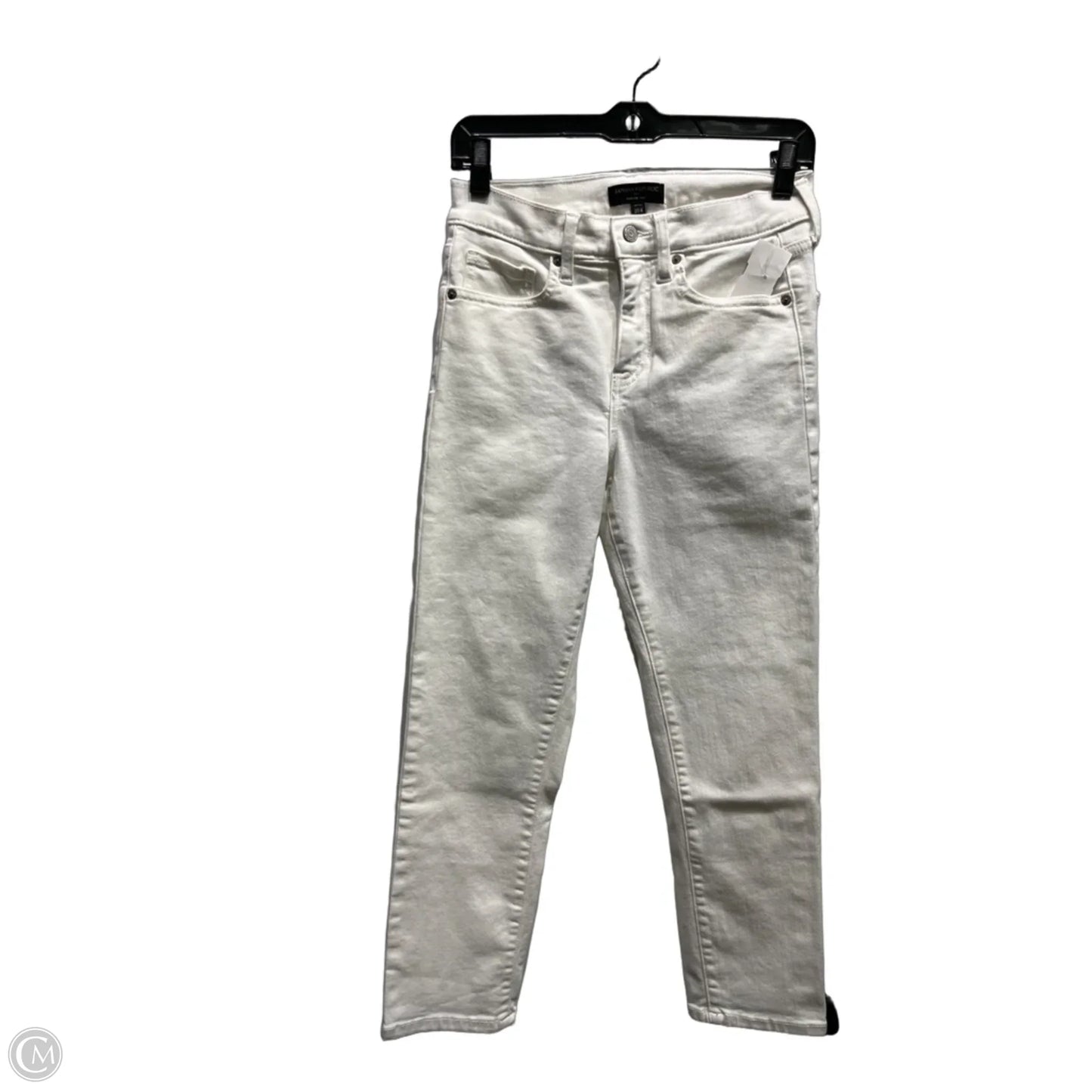 Jeans Skinny By Banana Republic In White Denim, Size: 4