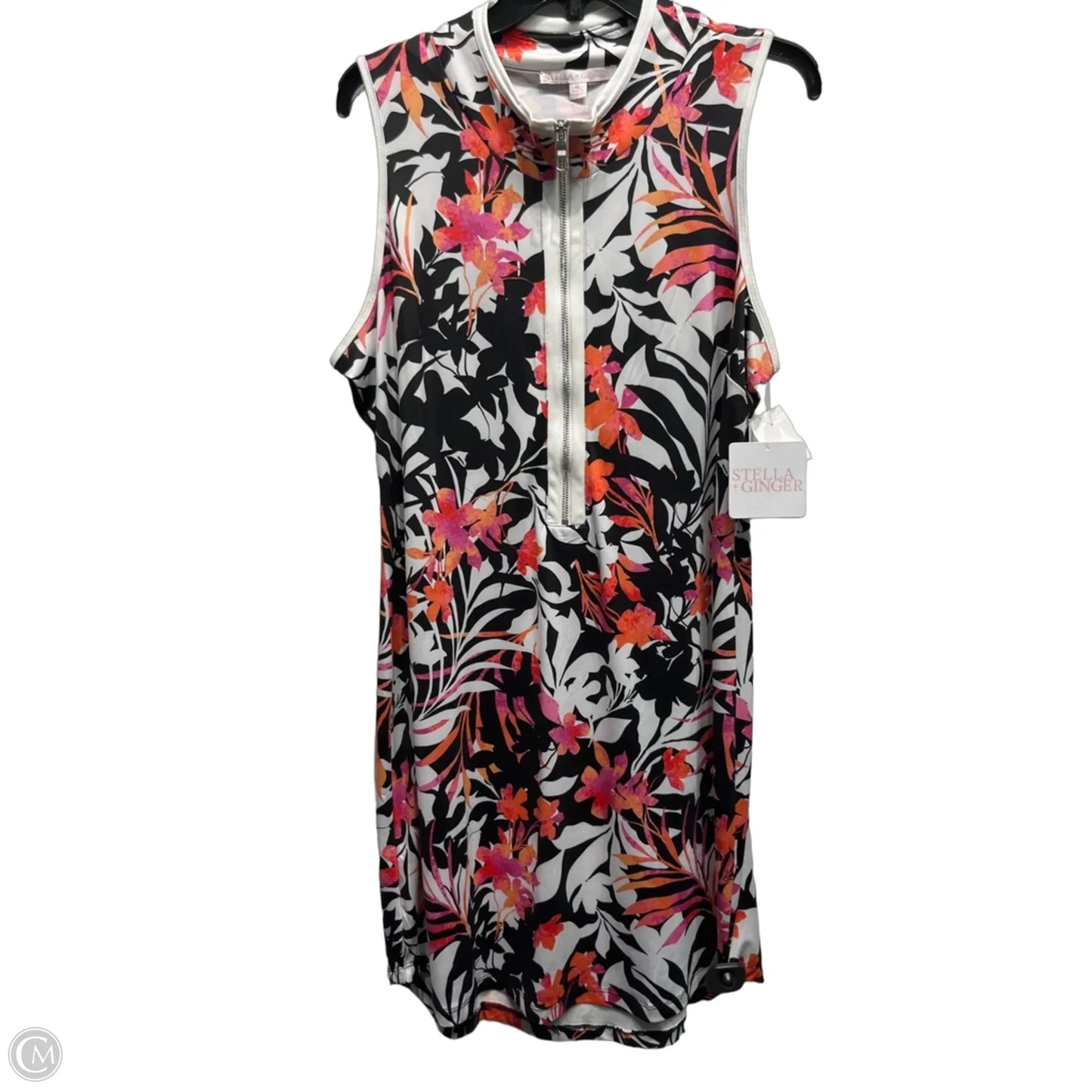 Dress Casual Short By STELLA AND GINGER In Orange & Pink, Size: Xl