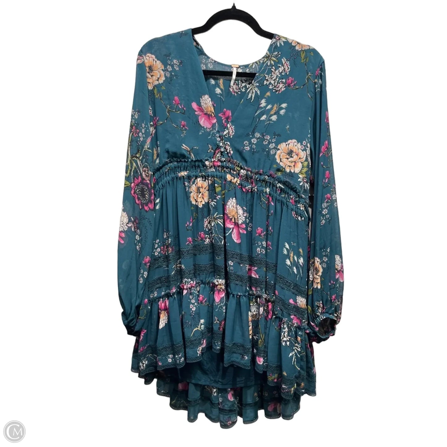 Dress Casual Short By Free People In Green & Pink, Size: S