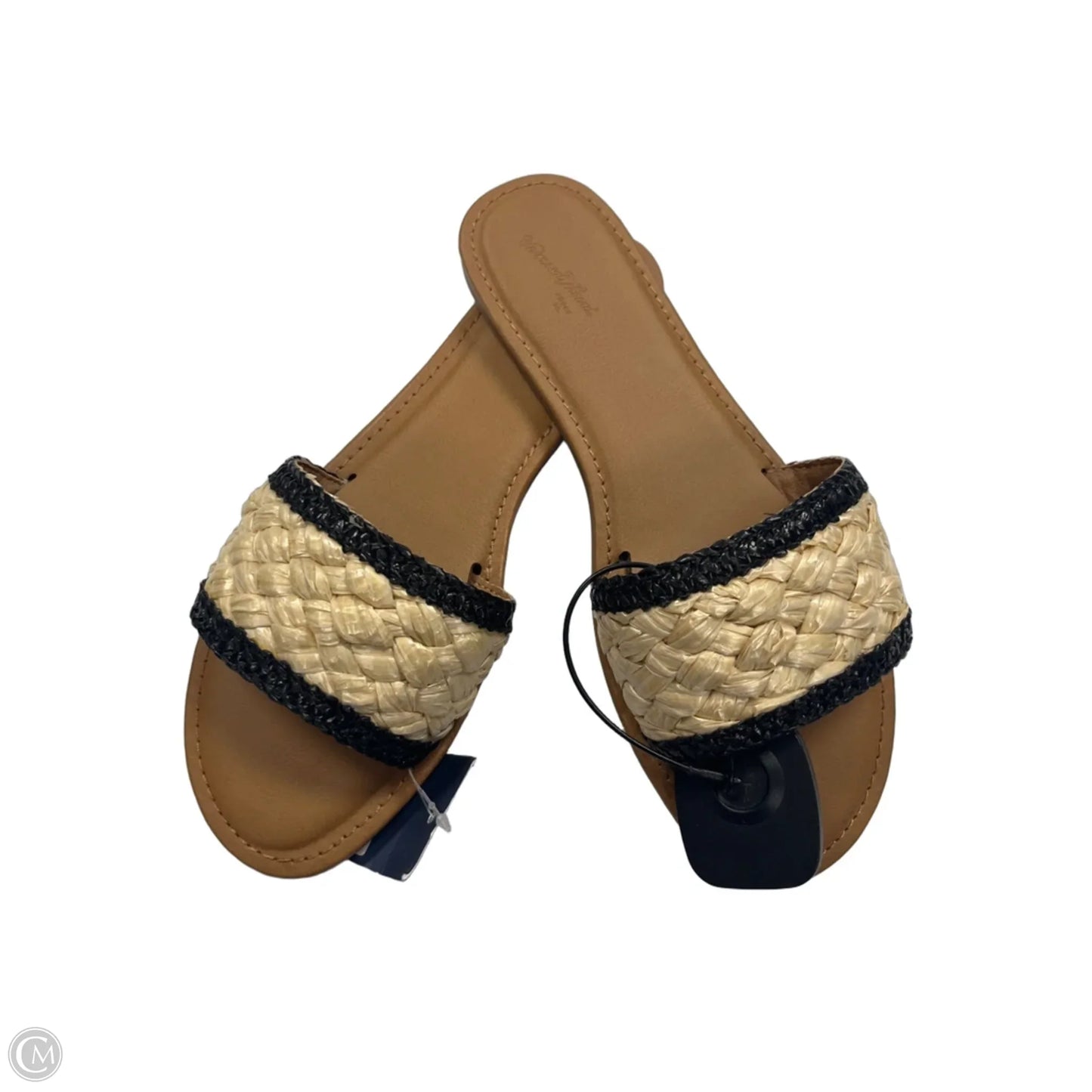 Sandals Flats By Universal Thread In Black & Cream, Size: 8.5