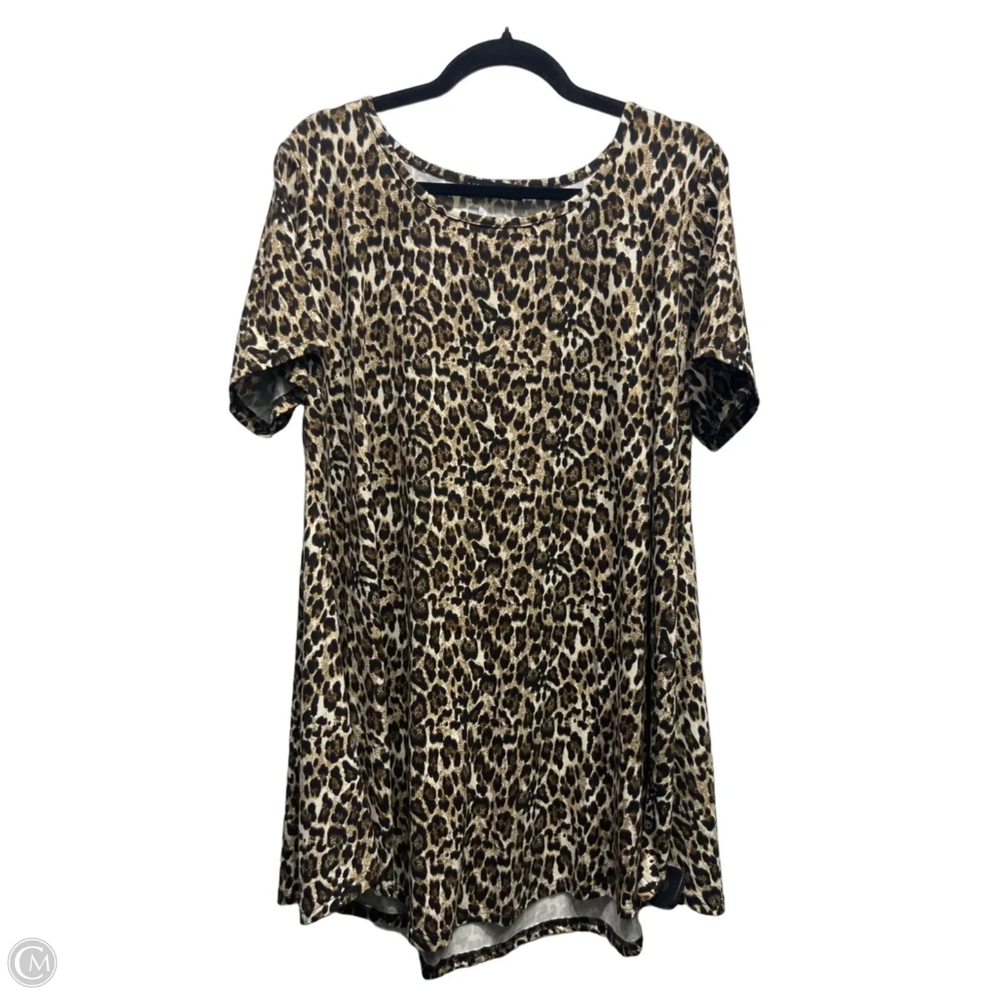 Top Short Sleeve By Clothes Mentor In Black & Tan, Size: 2x