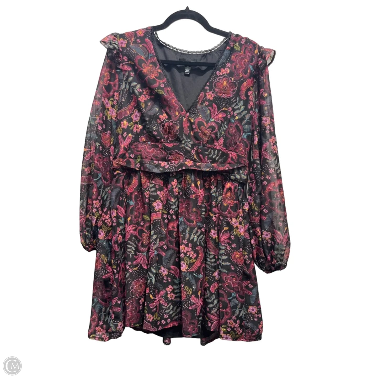 Dress Party Short By Aqua In Black & Pink, Size: L