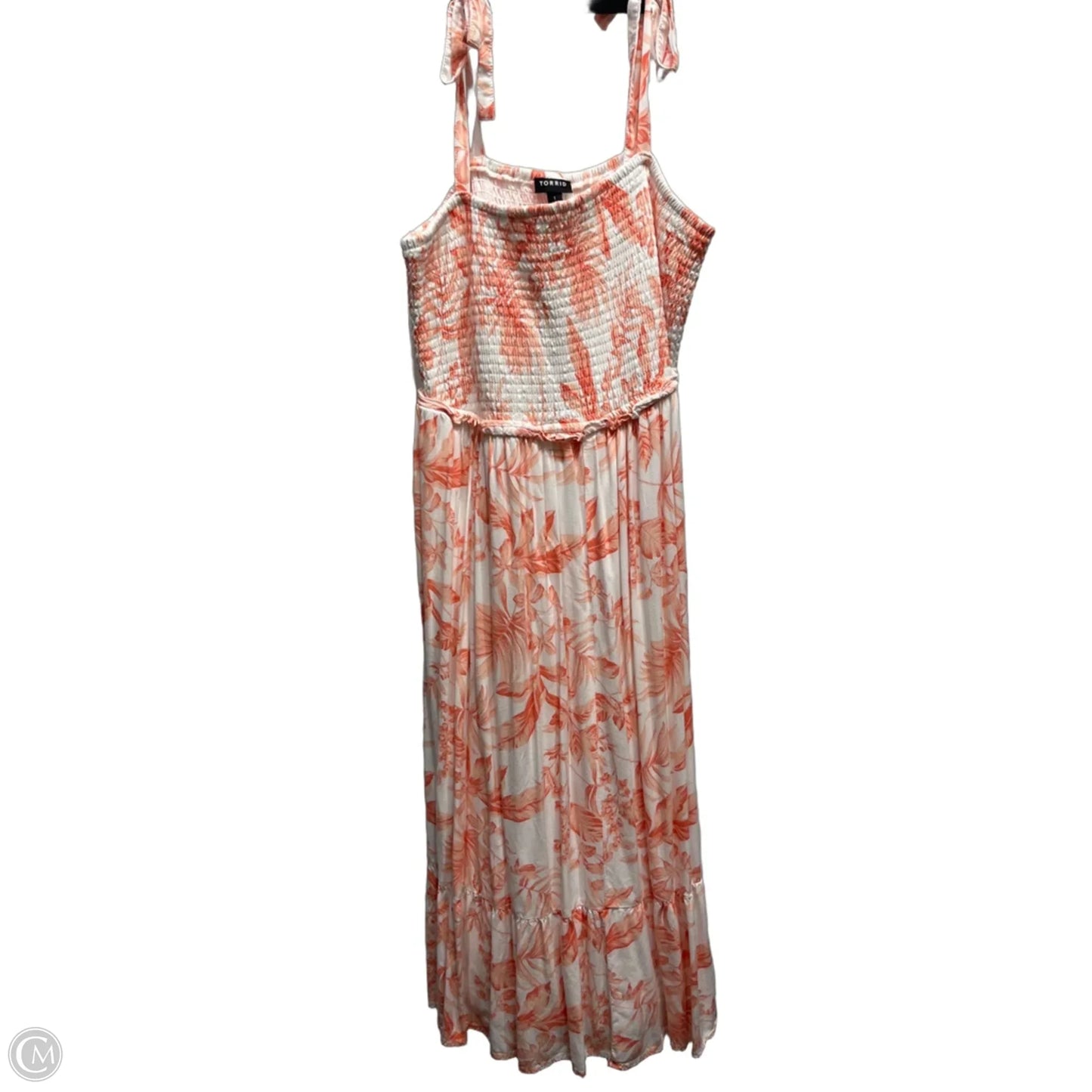 Dress Casual Short By Torrid In Orange & White, Size: 1x