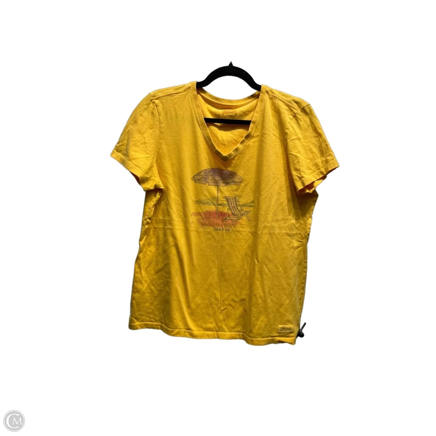 Top Short Sleeve Basic By Life Is Good In Yellow, Size: L