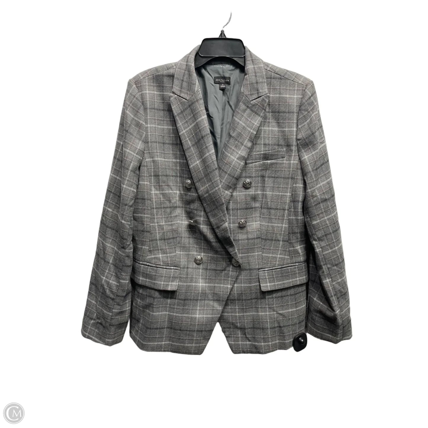 Blazer By Ann Taylor In Grey & Red, Size: 14