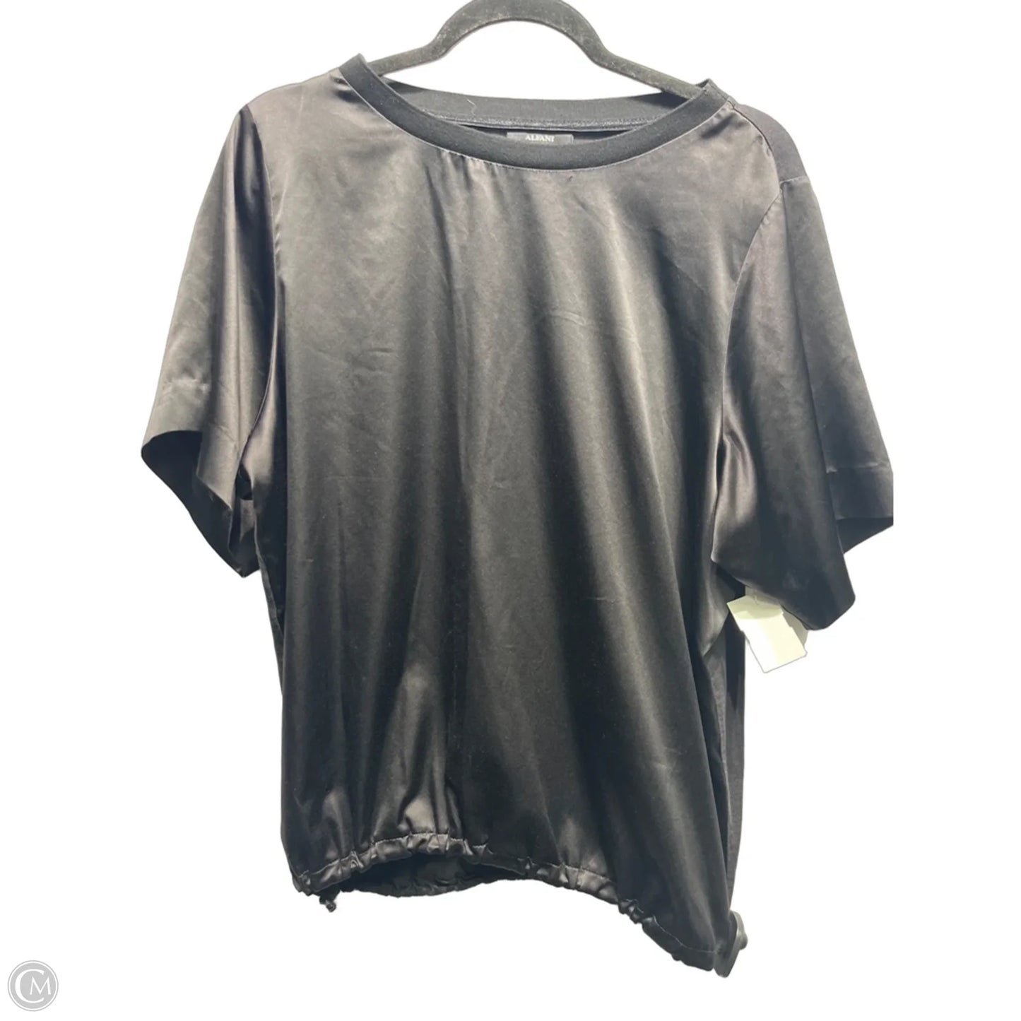 Top Short Sleeve By Alfani In Black, Size: 1x