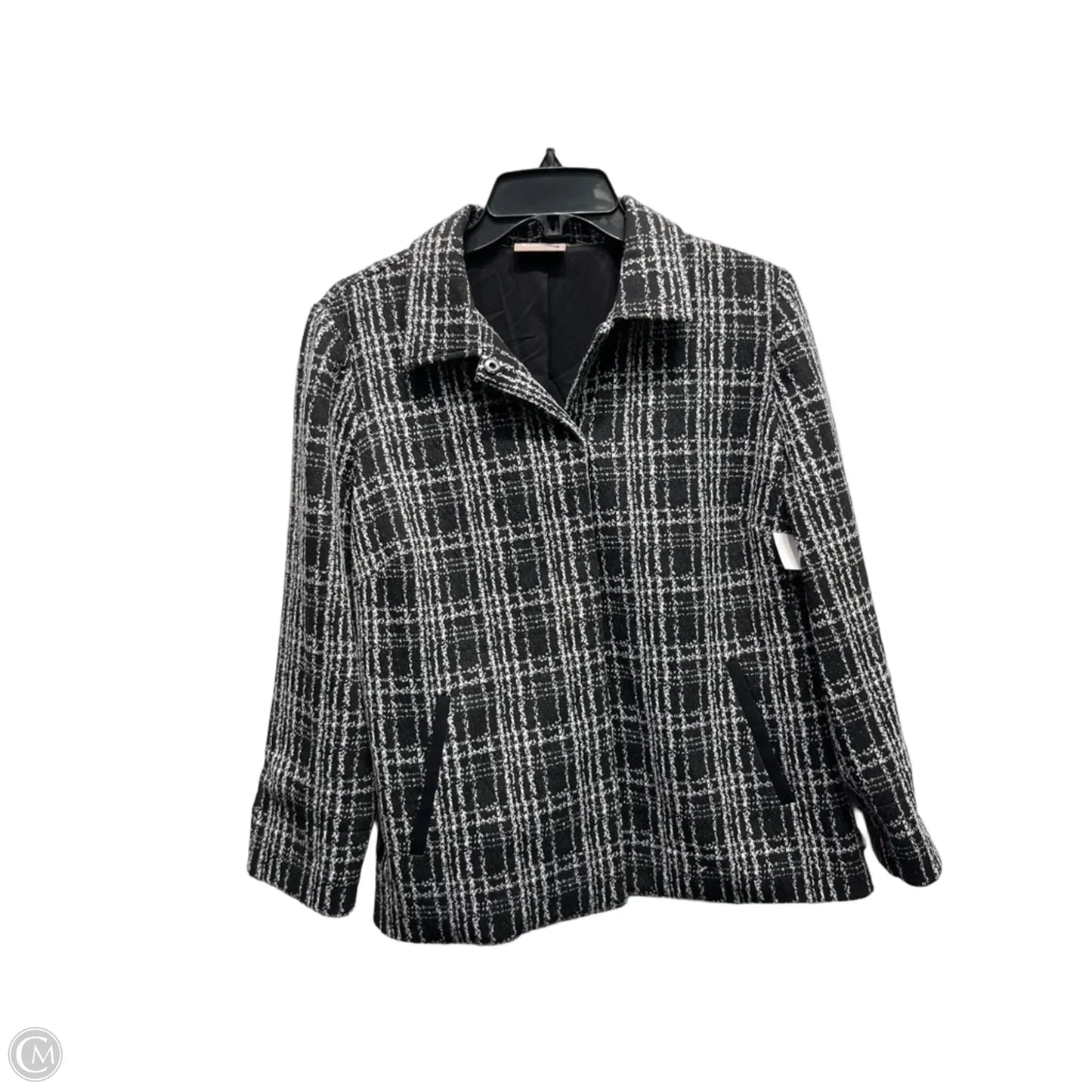 Blazer By Chicos In Black & White, Size: S