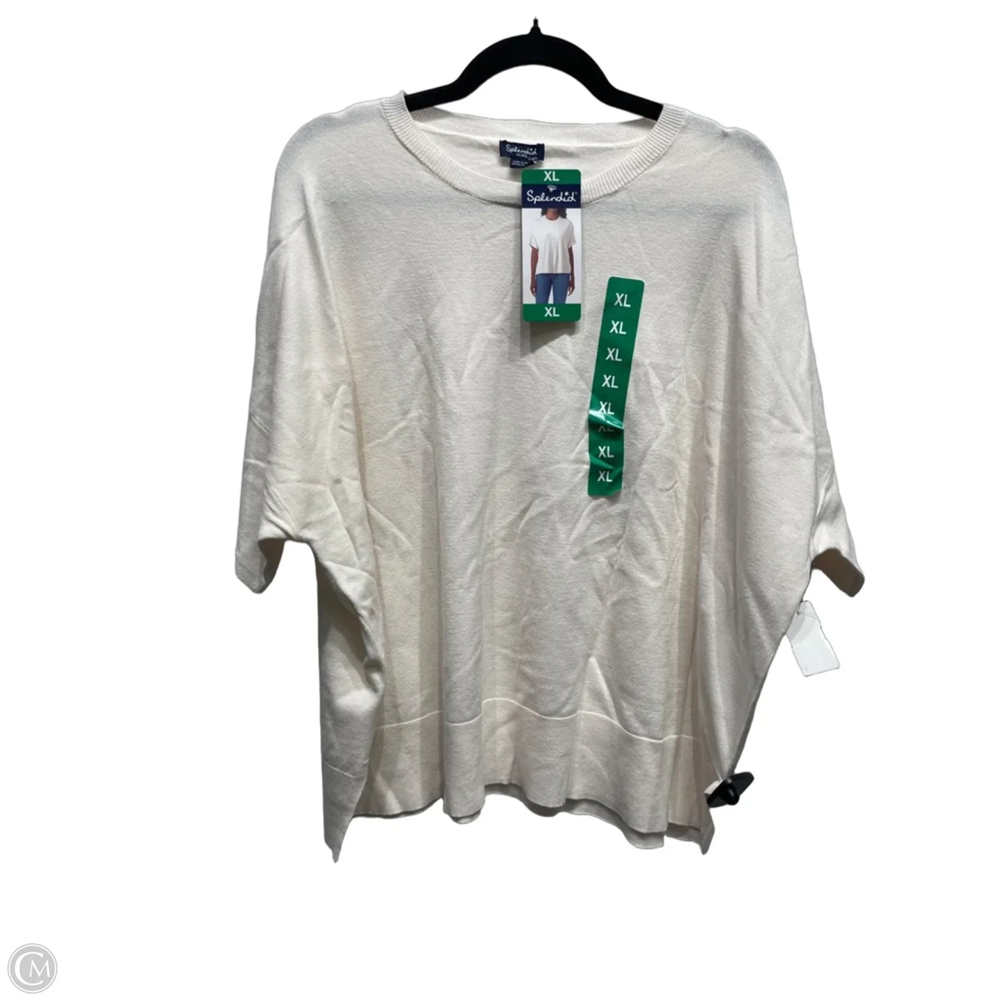 Top Short Sleeve By Splendid In Cream, Size: Xl