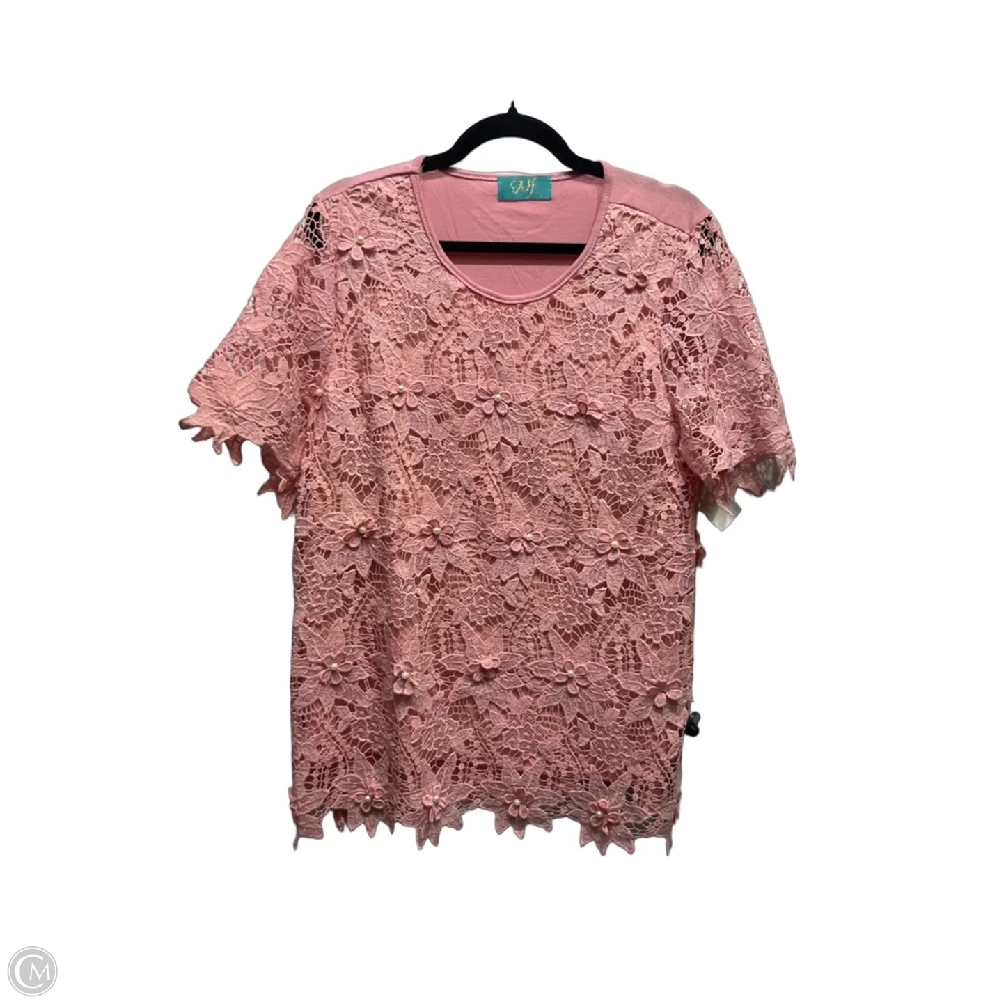Top Short Sleeve By NF In Pink, Size: L
