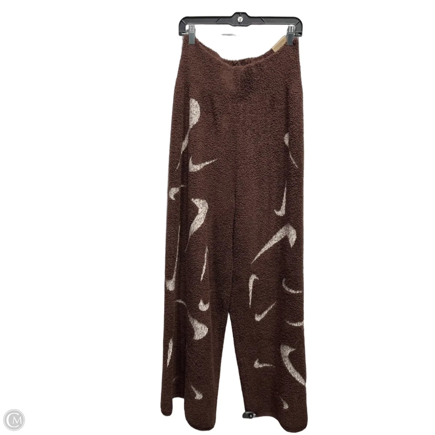 Pants Wide Leg By Nike Apparel In Brown & White, Size: L
