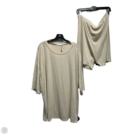 Shorts Set By AOULAYDO In Cream, Size: 2x