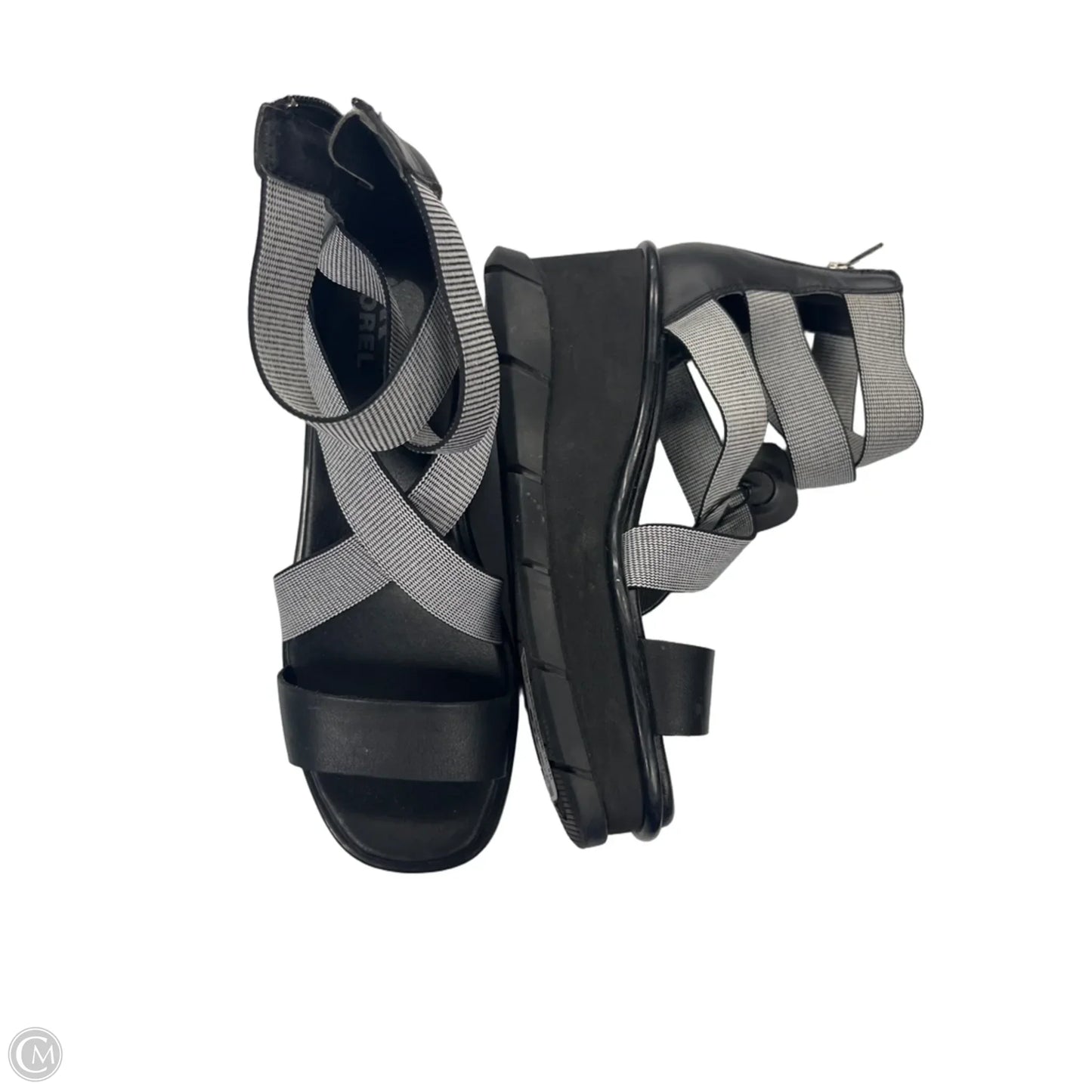 Sandals Heels Wedge By Sorel In Black, Size: 8.5