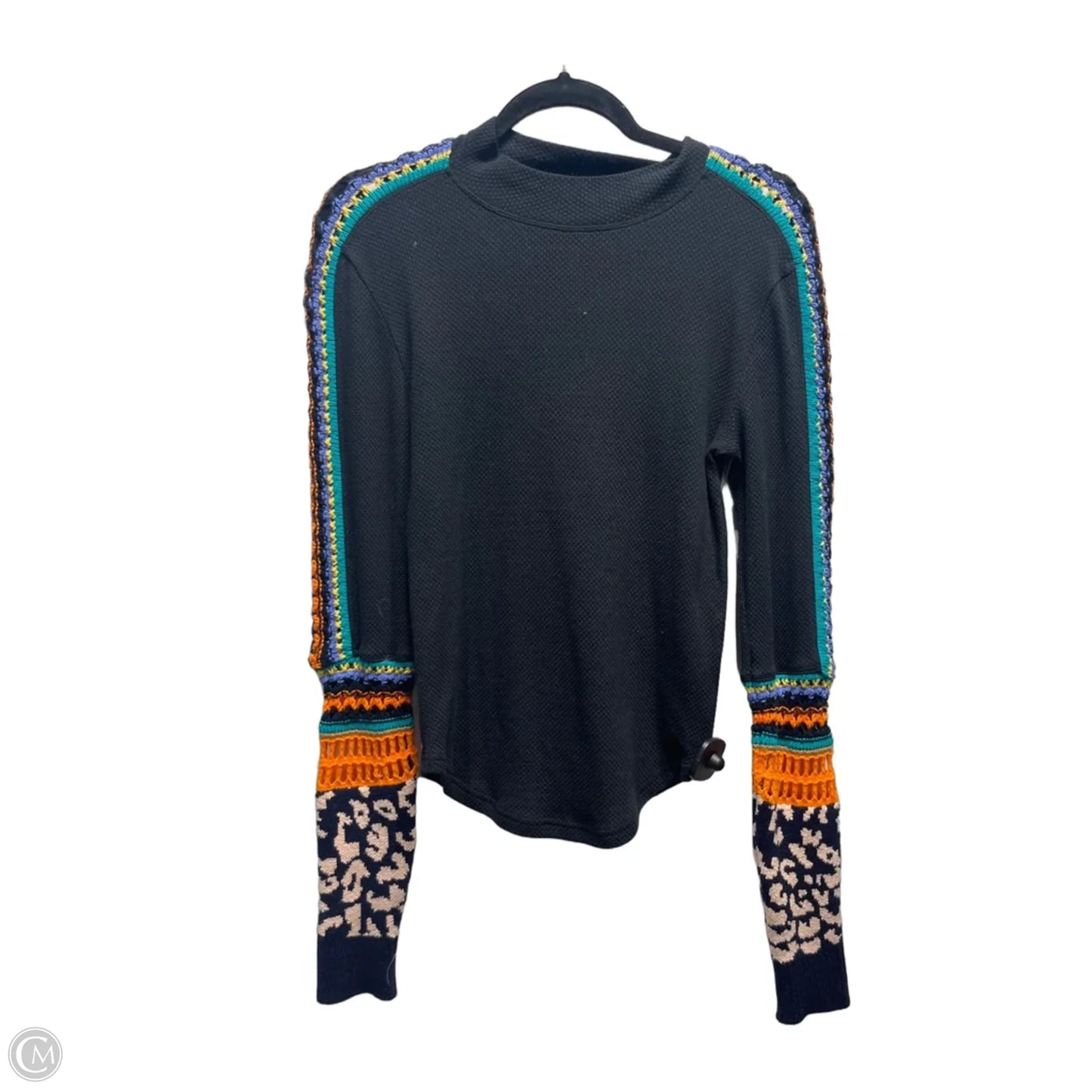 Top Long Sleeve By Free People In Black & Orange, Size: S