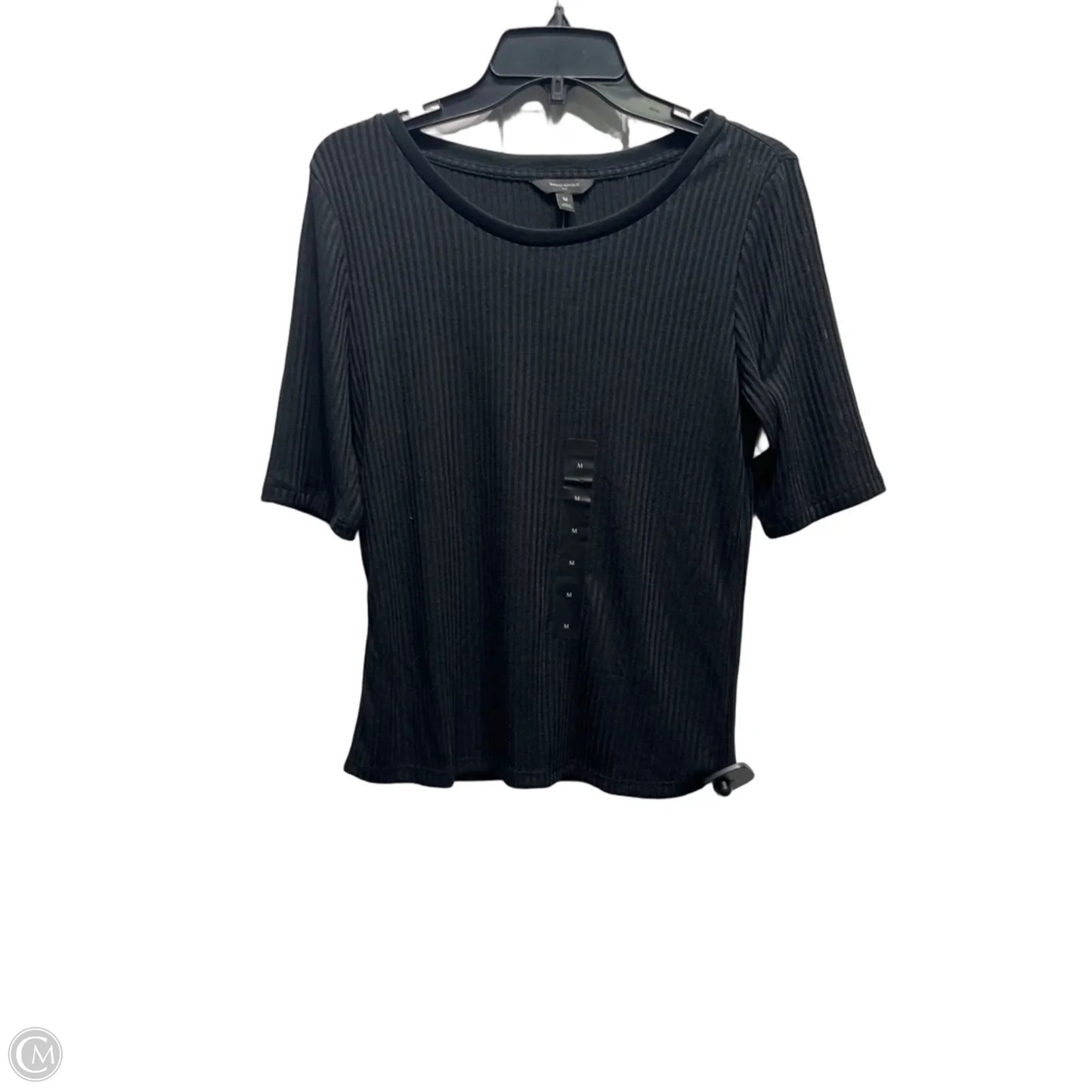 Top Short Sleeve By Banana Republic In Black, Size: M