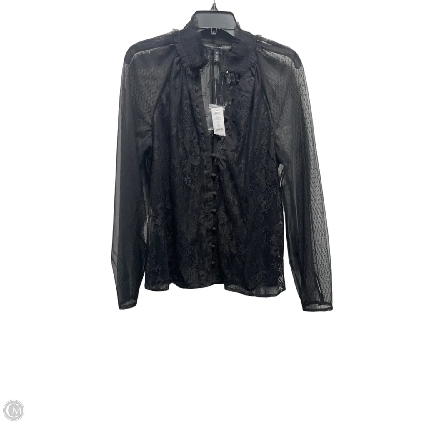 Blouse Long Sleeve By White House Black Market In Black, Size: 10