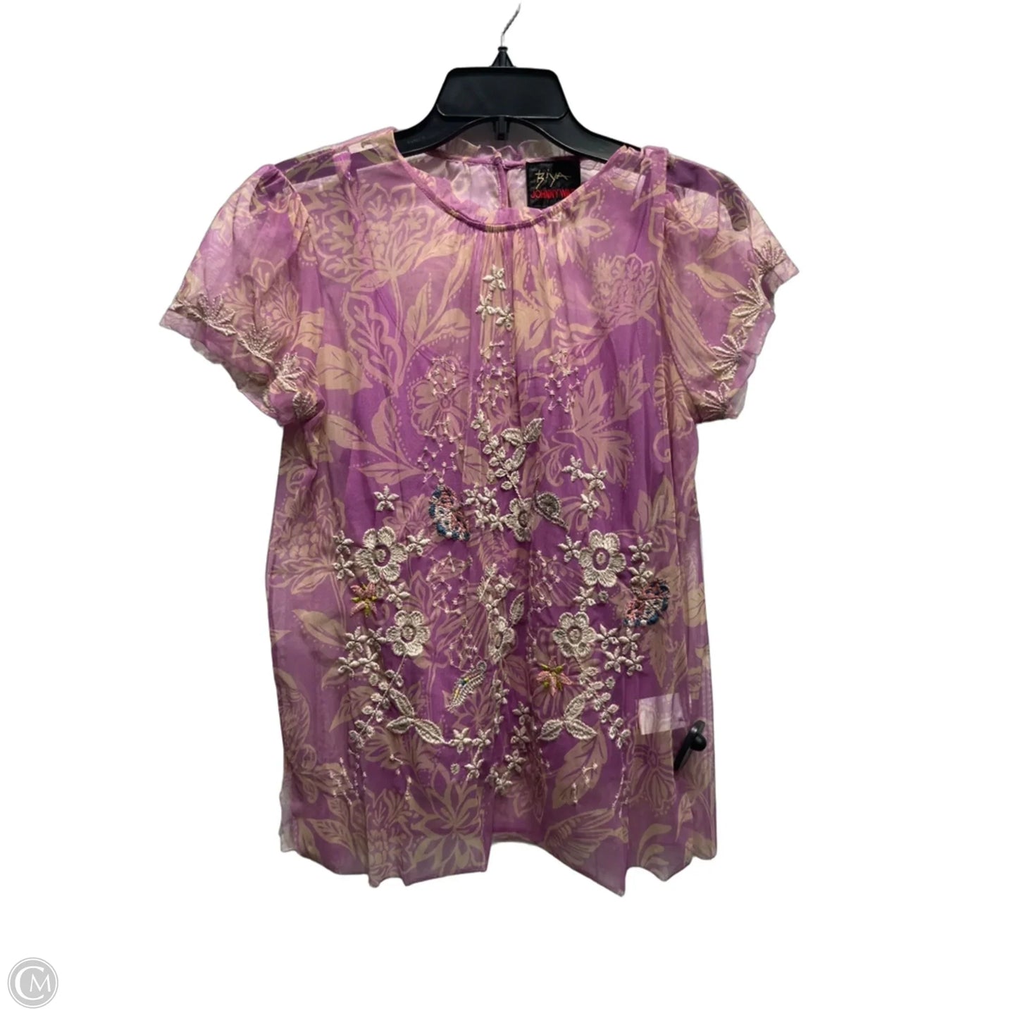 Top Short Sleeve By Johnny Was In Purple, Size: S