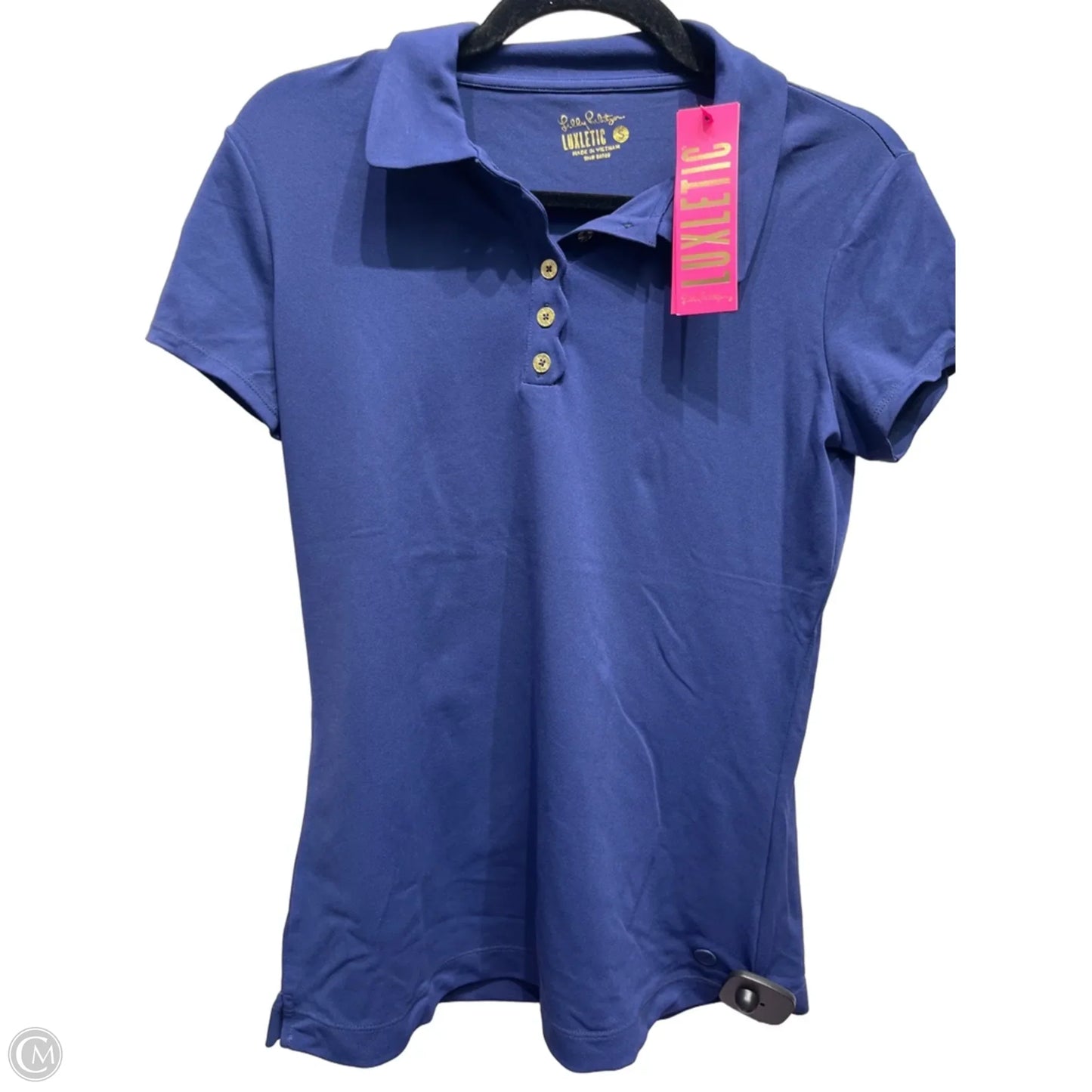 Top Short Sleeve Designer By Lilly Pulitzer In Navy, Size: S