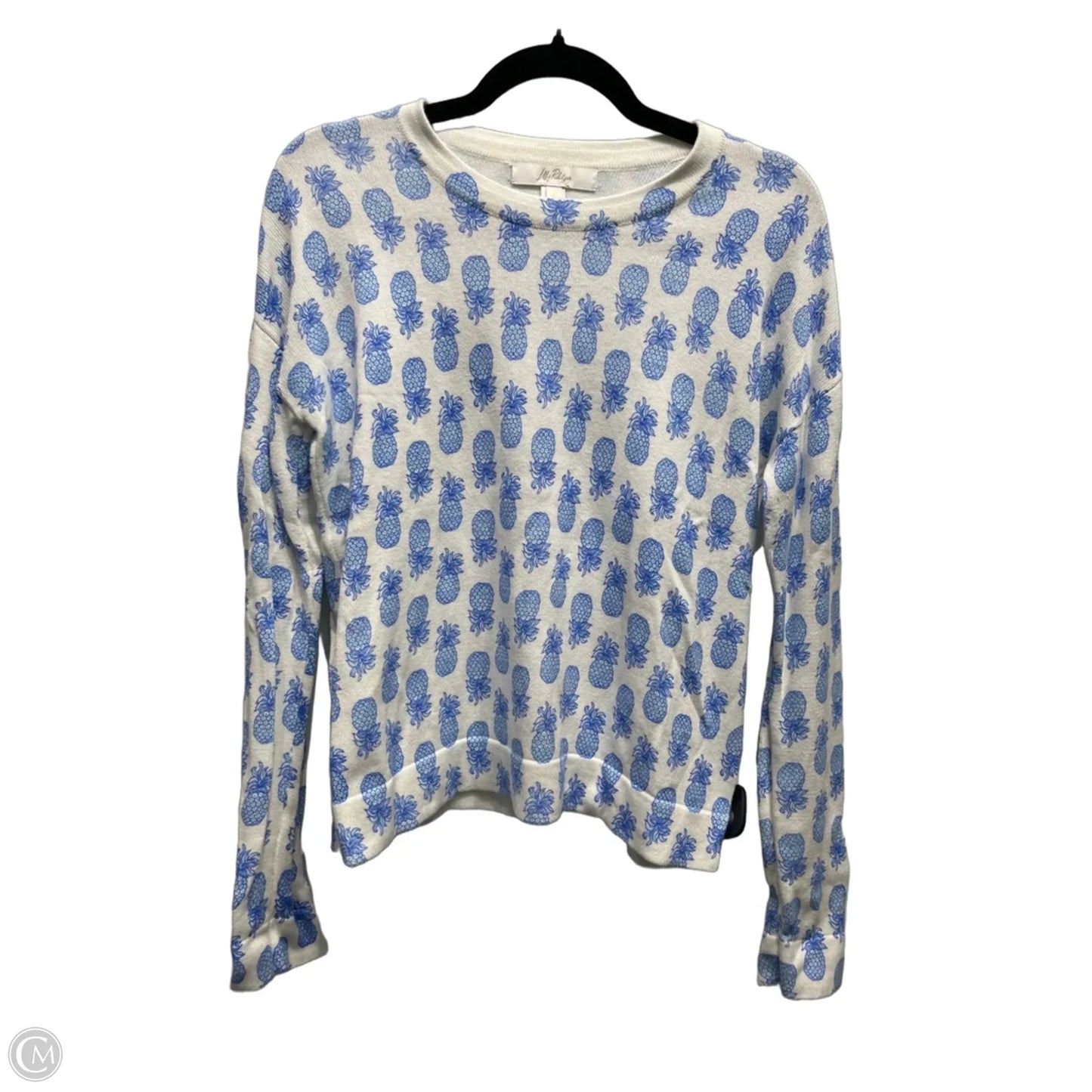 Top Long Sleeve Designer By Lilly Pulitzer In Blue & White, Size: Xs