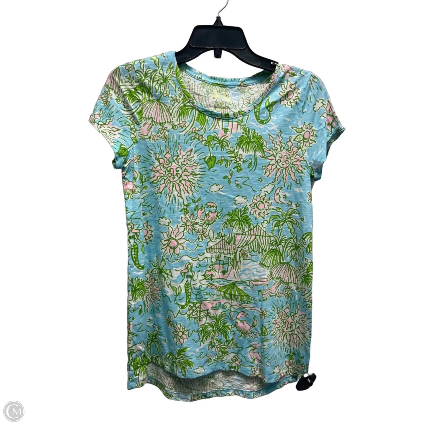 Top Long Sleeve By Lilly Pulitzer In Blue & Green, Size: Xs