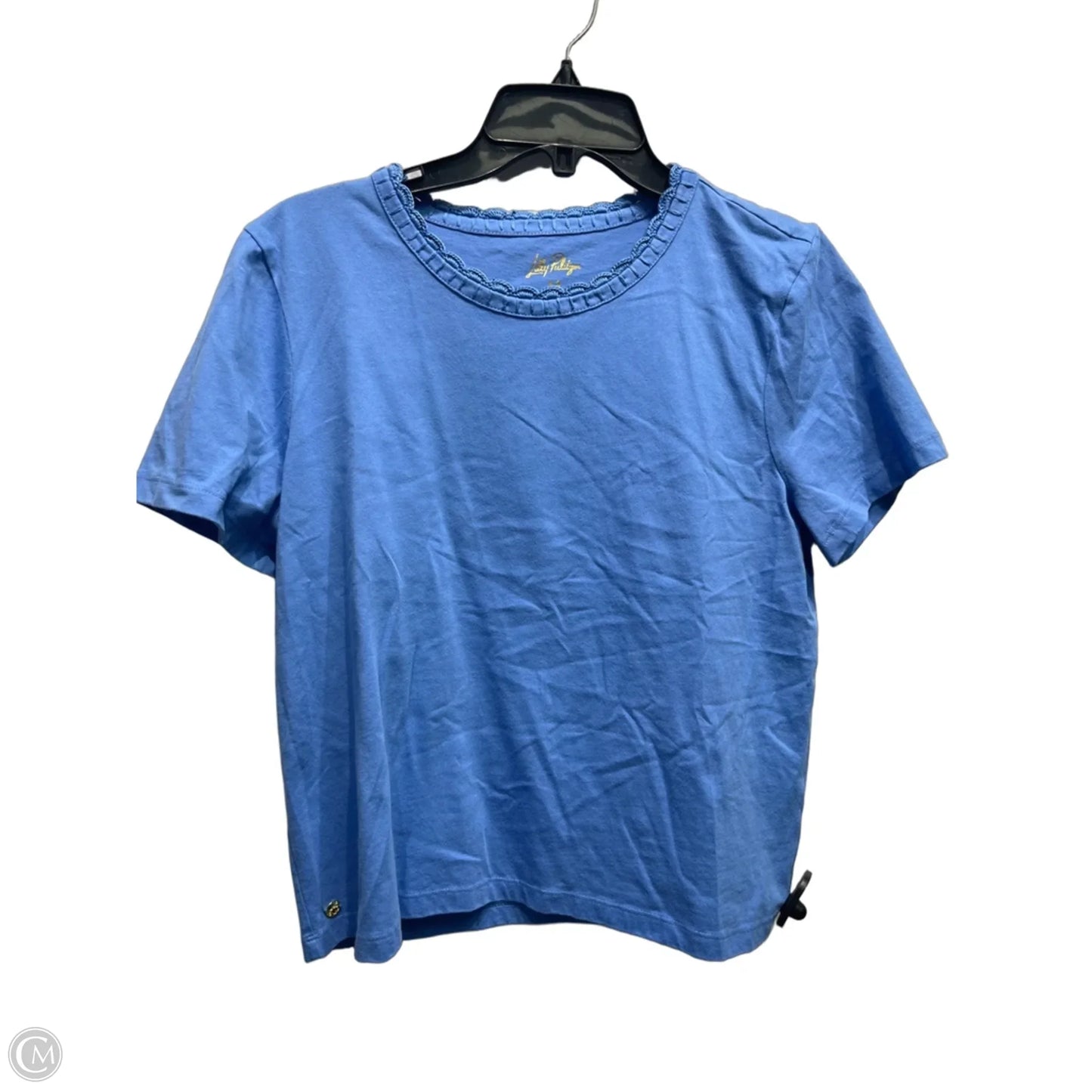 Top Short Sleeve Designer By Lilly Pulitzer In Blue, Size: M