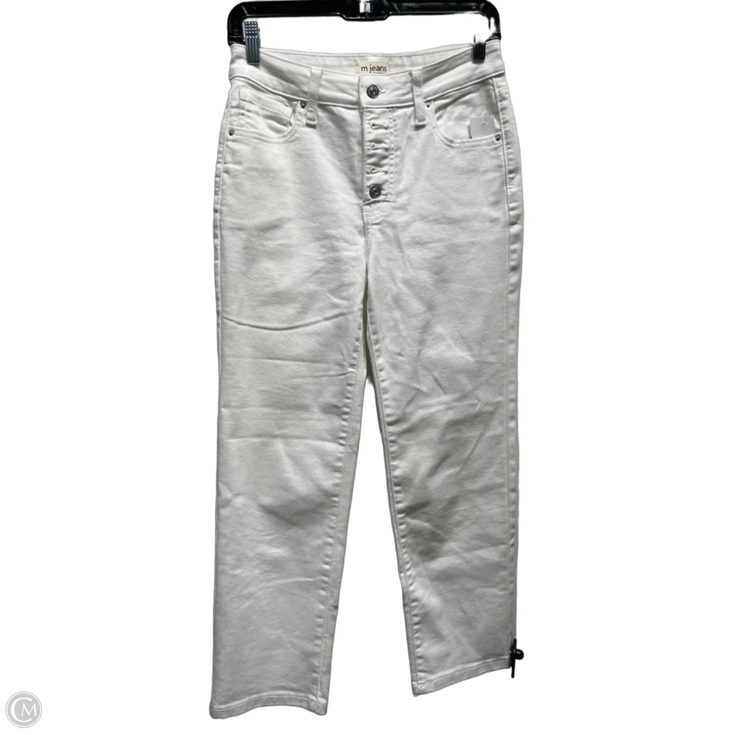 Jeans Cropped By Maurices In White & Yellow, Size: 4