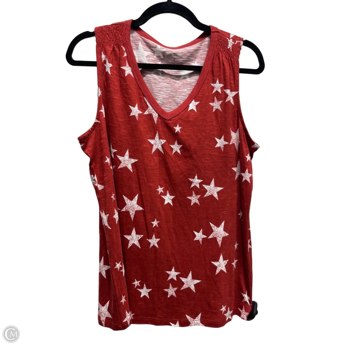 Top Sleeveless By Maurices In Red & White, Size: M