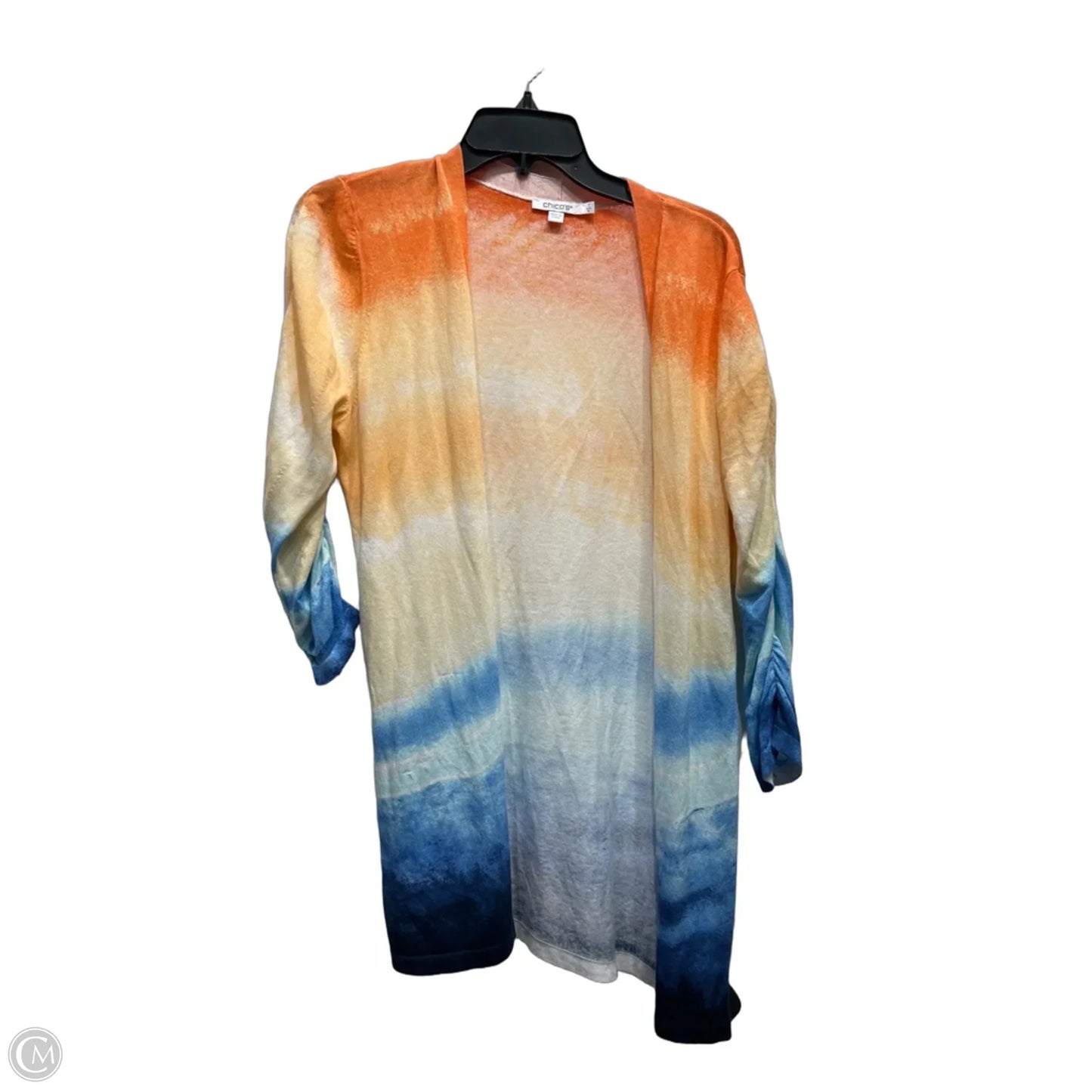 Cardigan By Chicos In Blue & Orange, Size: M