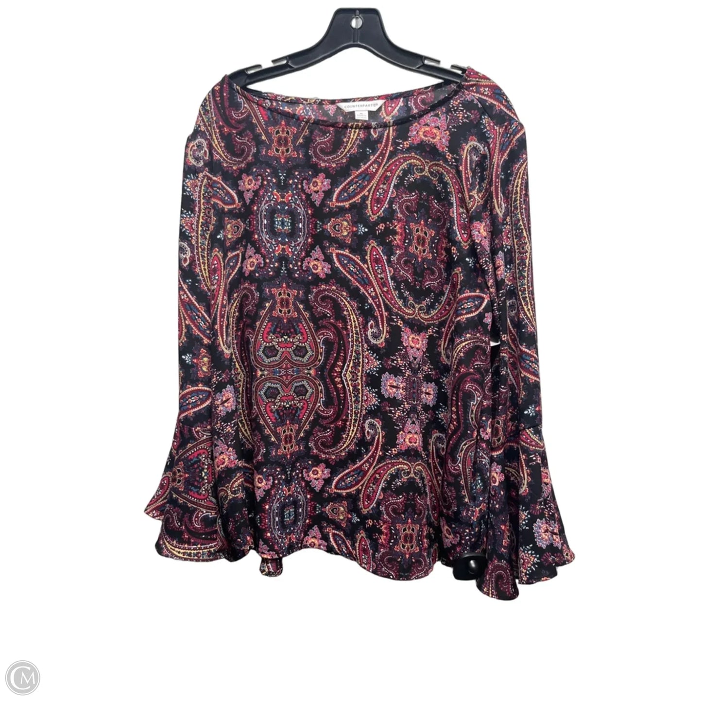 Top Long Sleeve By Counterparts In Black & Red, Size: Xl