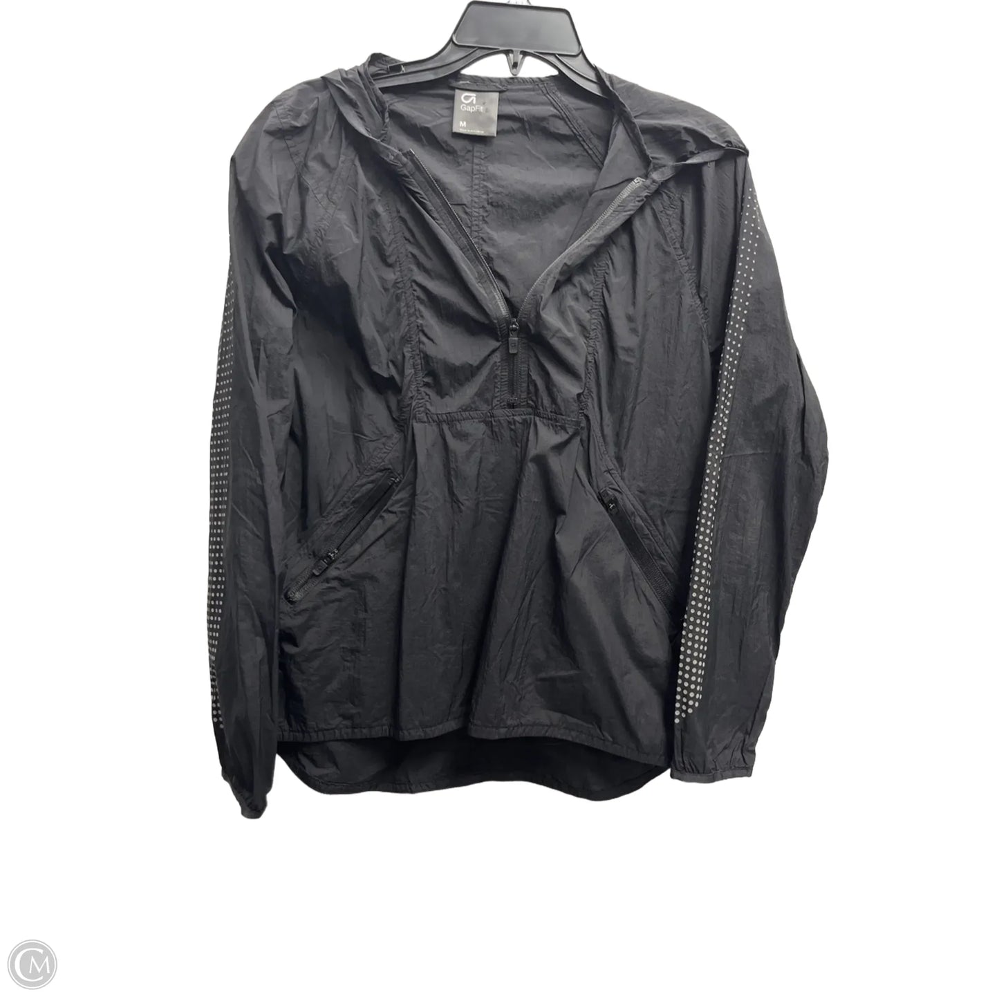 Jacket Windbreaker By Gap In Black, Size: M