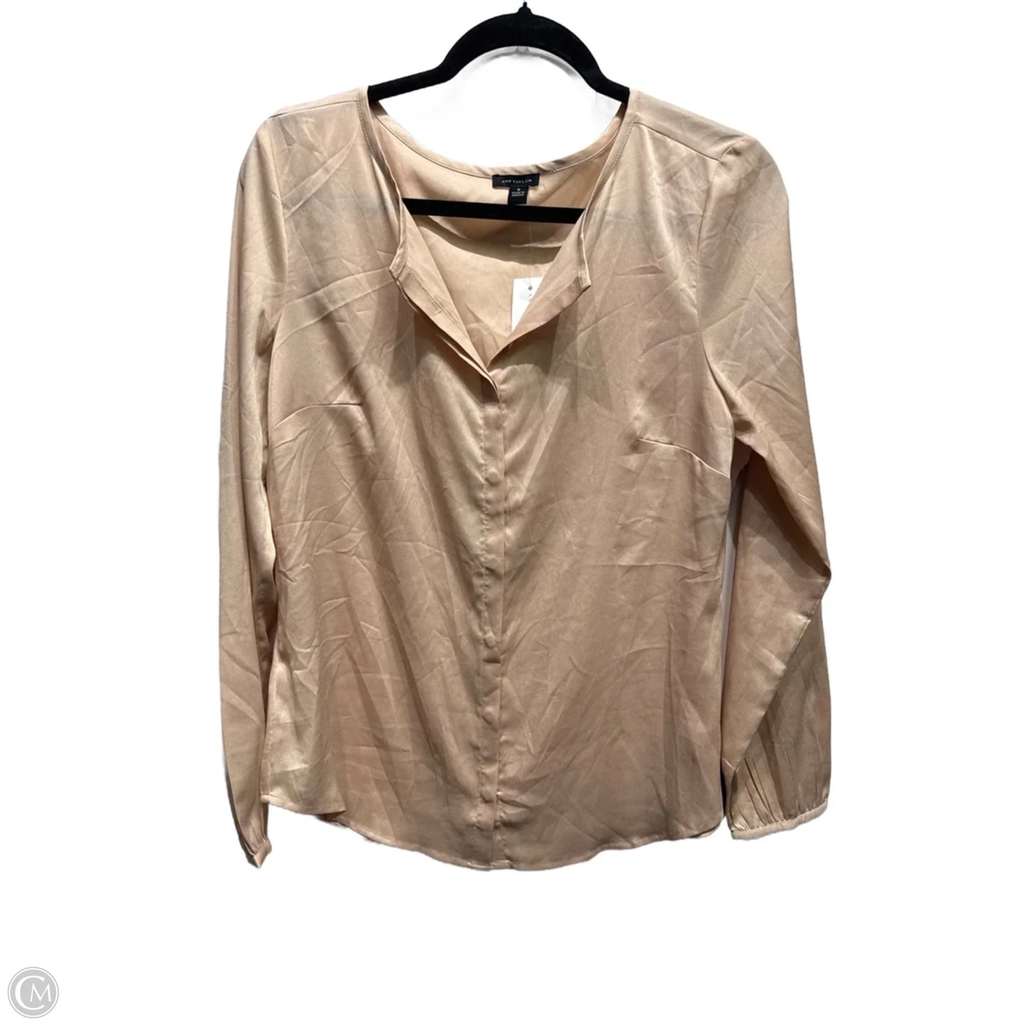Top Long Sleeve By Ann Taylor In Tan, Size: 8