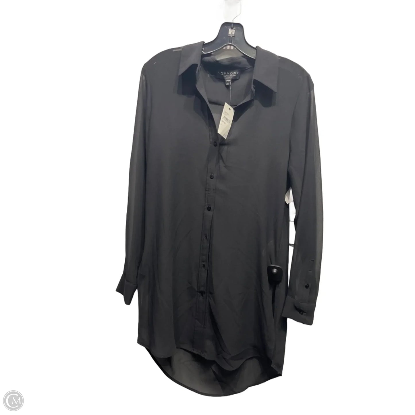 Top Long Sleeve By Laundry In Black, Size: S