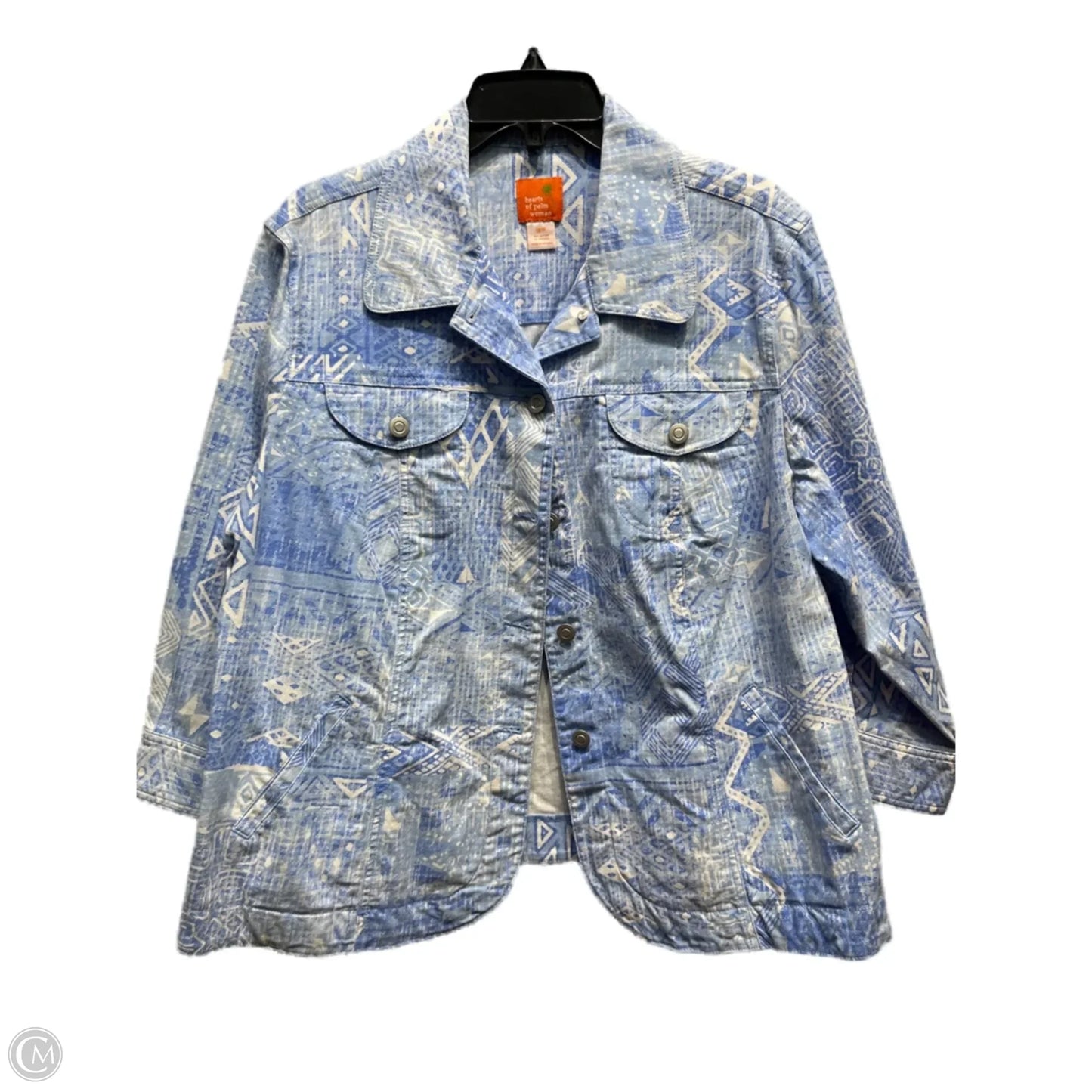 Jacket Other By Hearts Of Palm In Blue & White, Size: 18