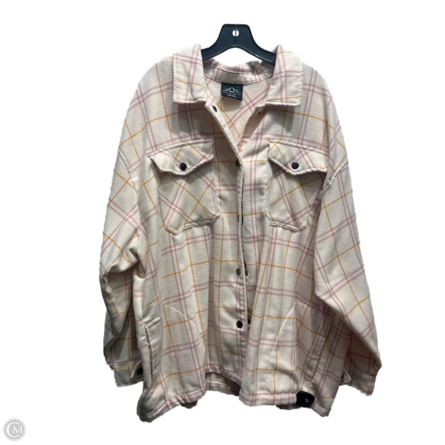 Jacket Shirt By Hfx In Pink, Size: Xxl