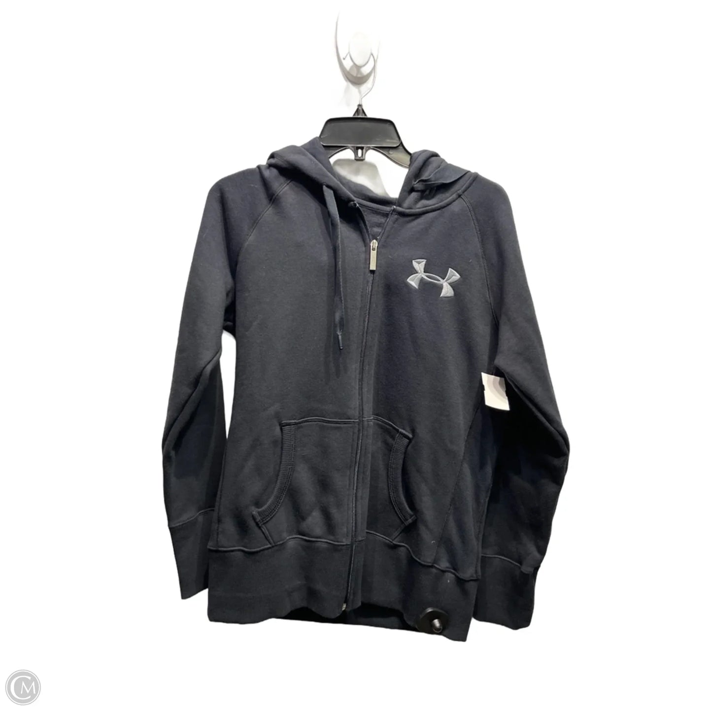 Athletic Sweatshirt Hoodie By Under Armour In Black & White, Size: S