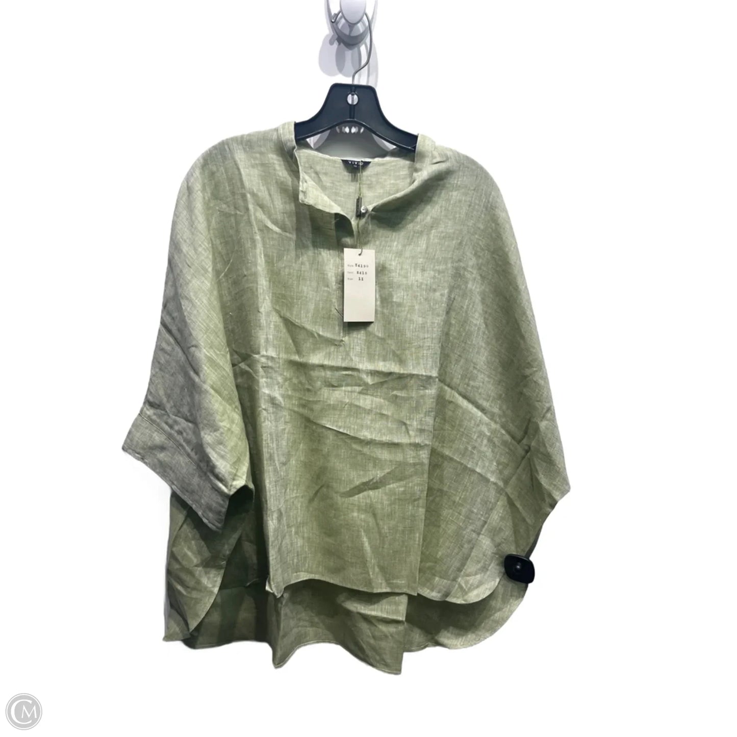 Top Short Sleeve By vivid In Green, Size: 1x