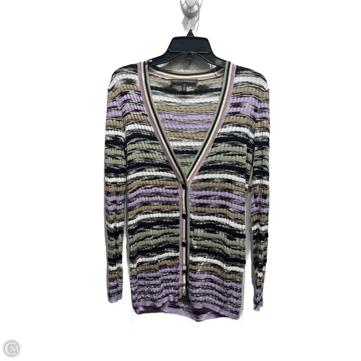 Sweater Cardigan By White House Black Market In Green & Purple, Size: Xs