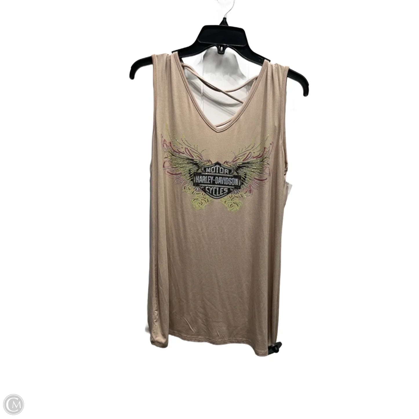 Top Sleeveless By Harley Davidson In Tan, Size: Xl