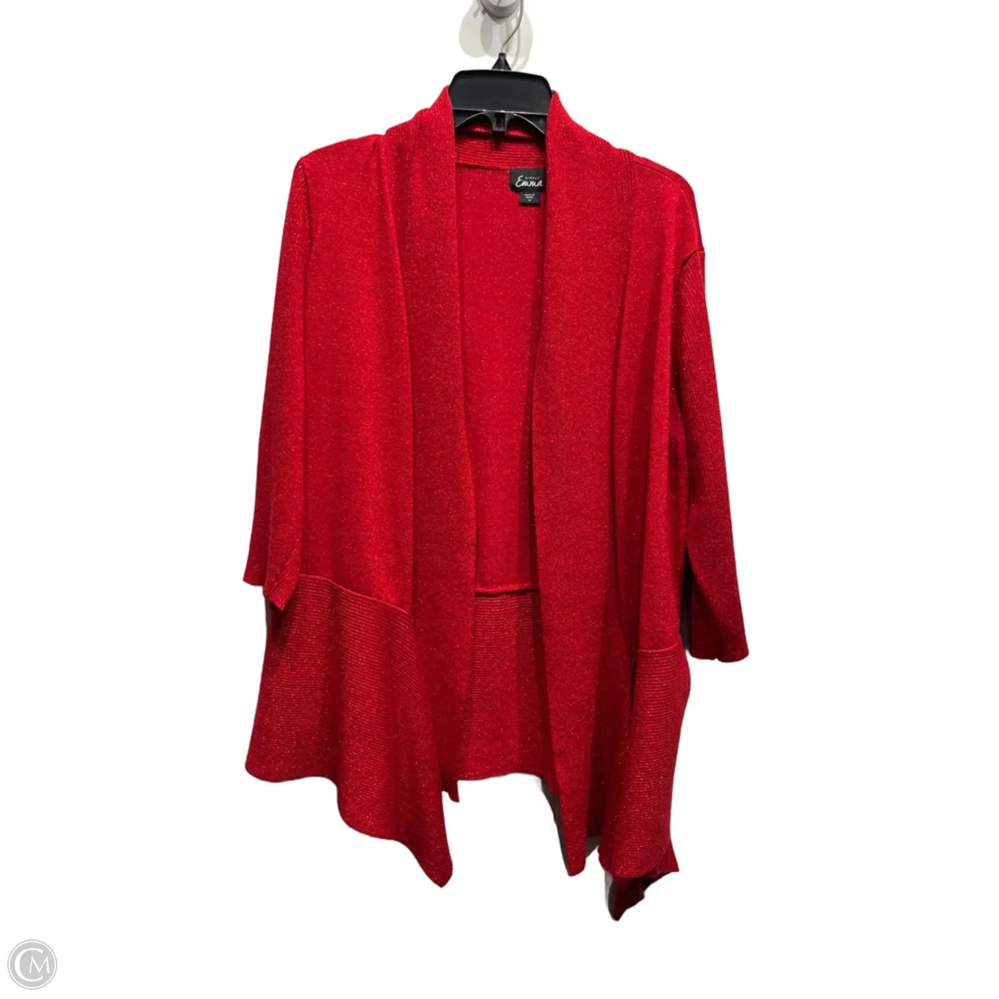 Sweater Cardigan By Simply Emma In Red, Size: 1x