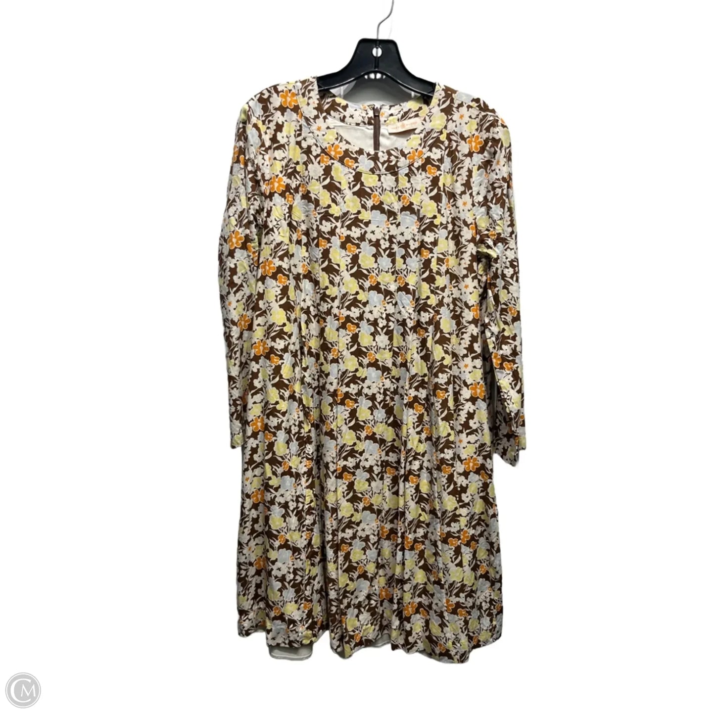 Dress Designer By Tory Burch In Brown & Orange, Size: 12