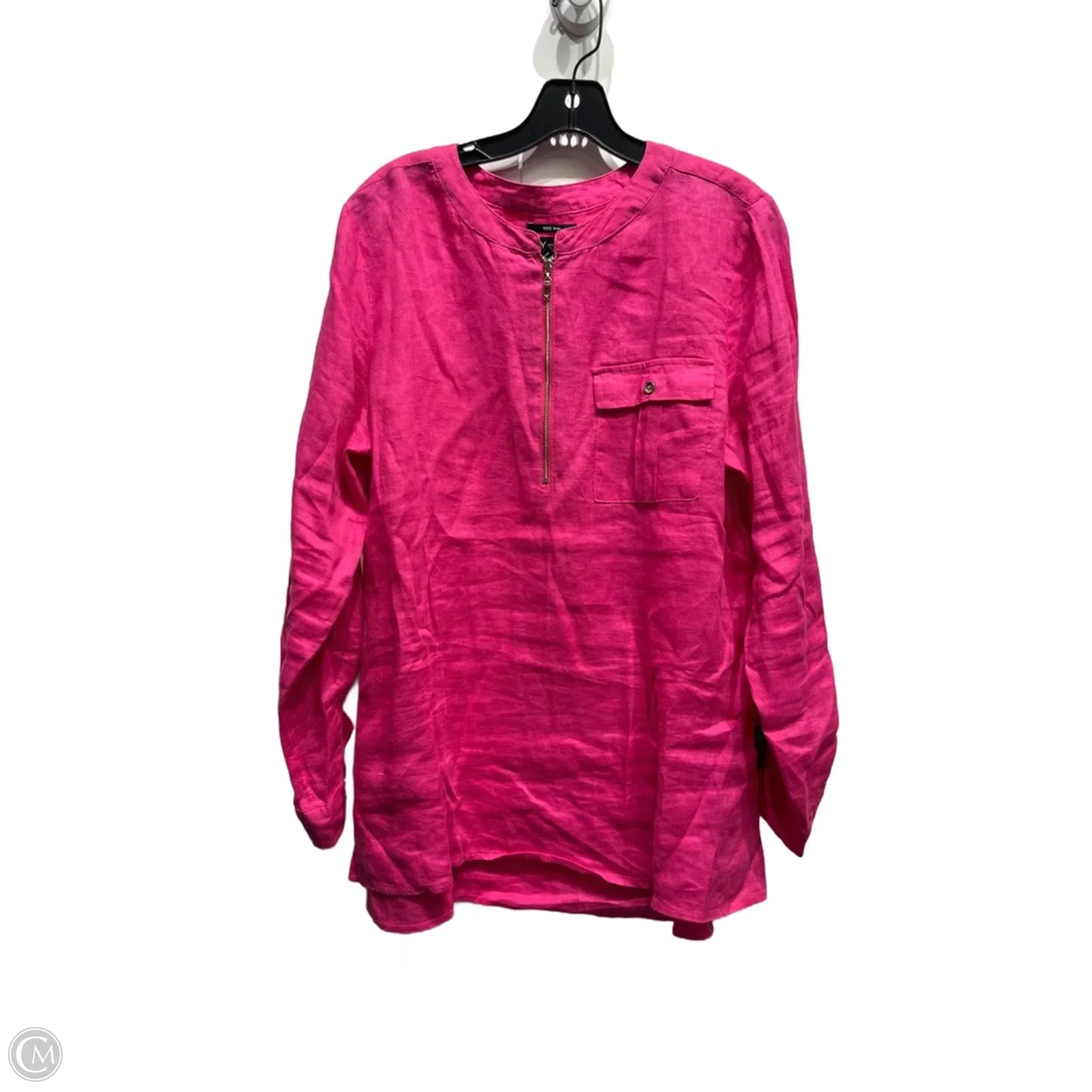 Top Long Sleeve By Jones New York In Pink, Size: L