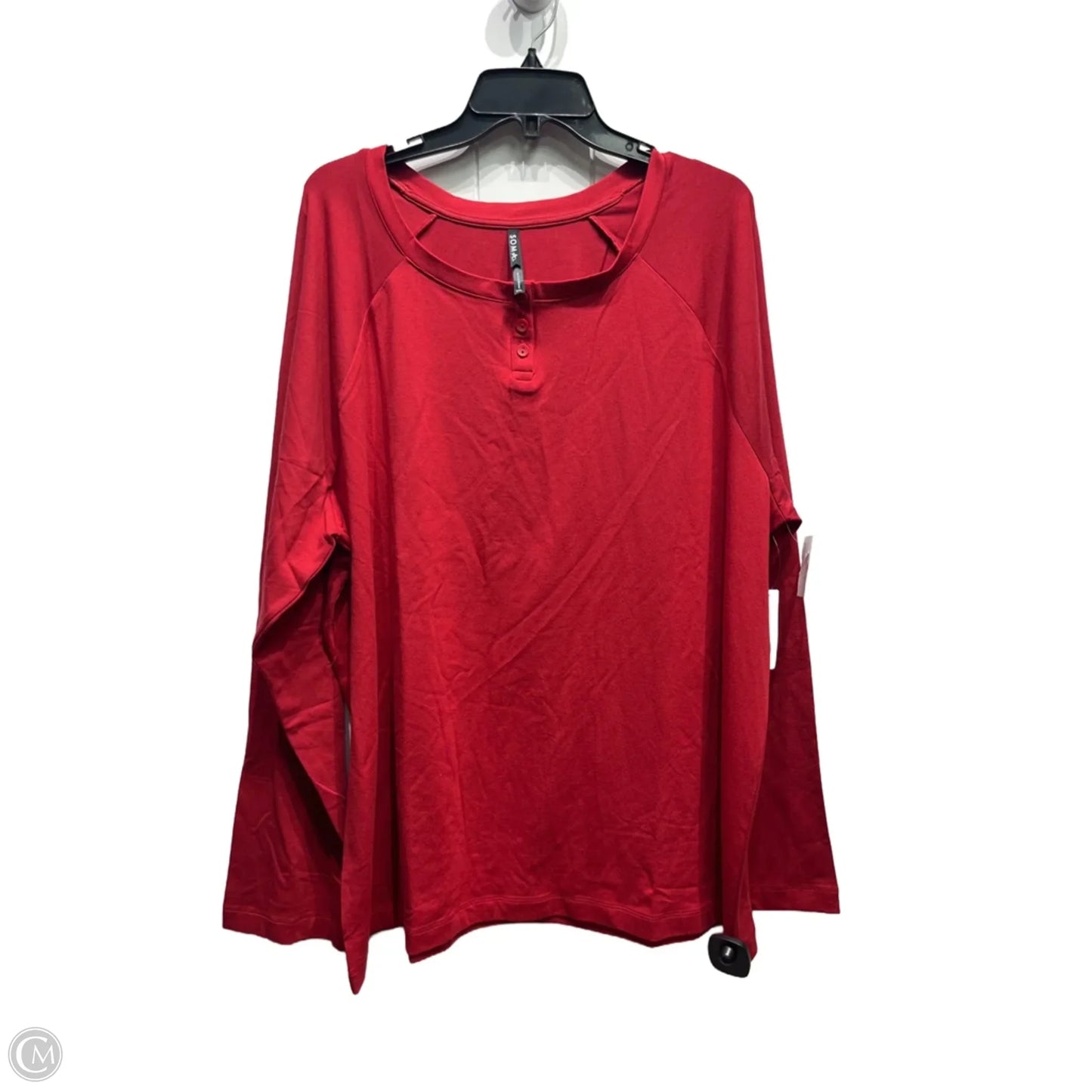 Top Long Sleeve By Soma In Red, Size: Xxl