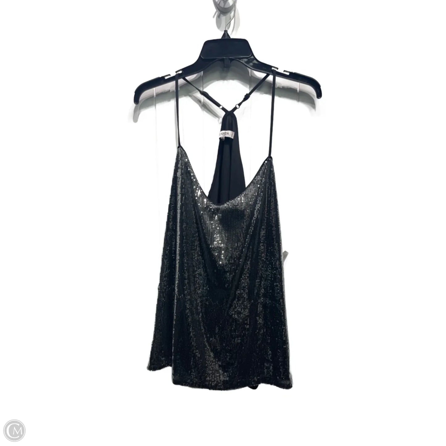 Top Sleeveless By Grace Karin In Black & Silver, Size: 2x