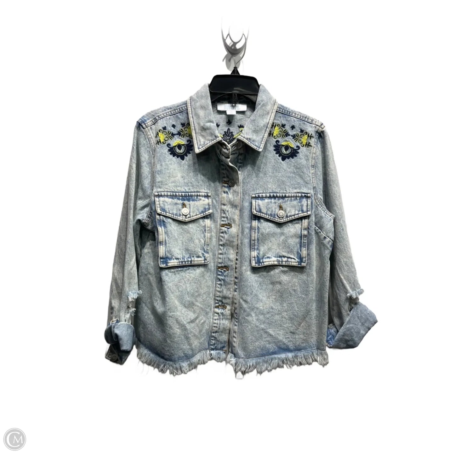 Jacket Denim By bunulu In Blue & Yellow, Size: S
