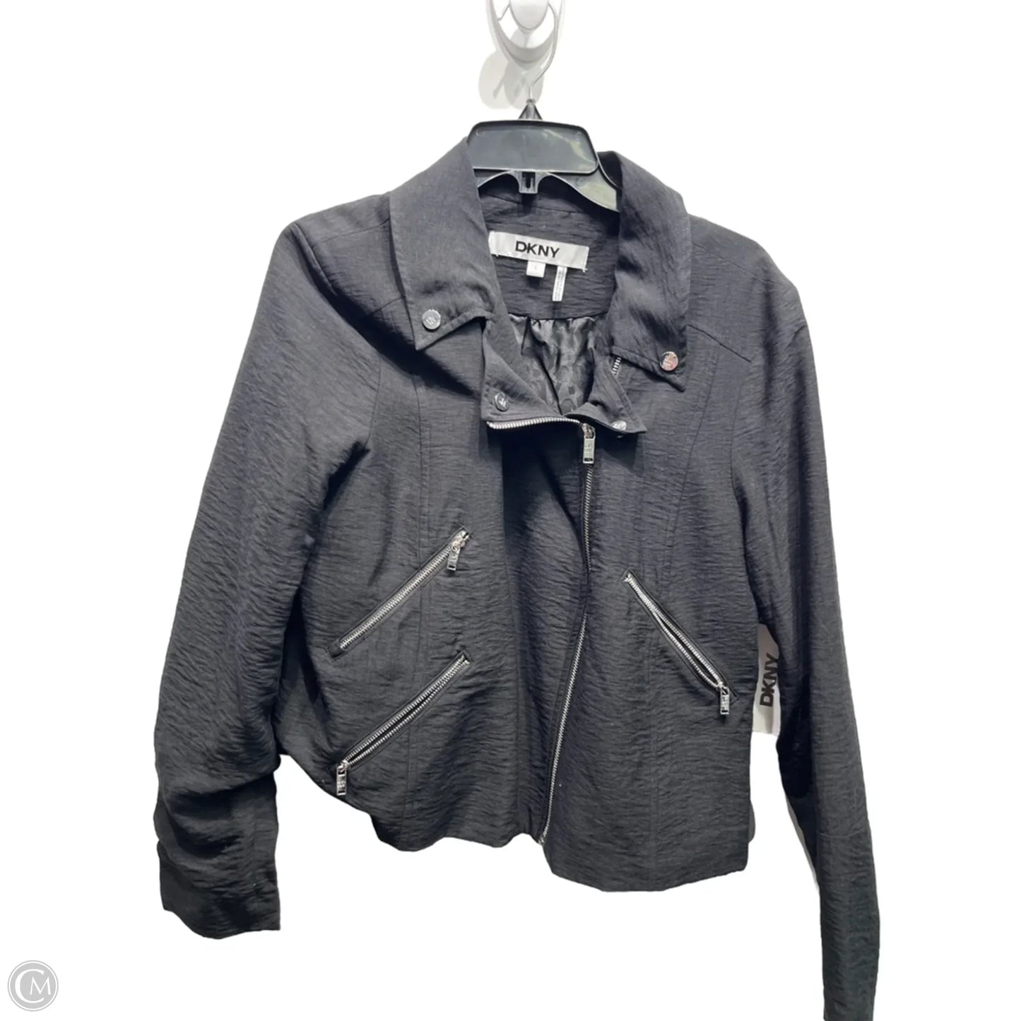 Jacket Moto By Dkny In Black, Size: L