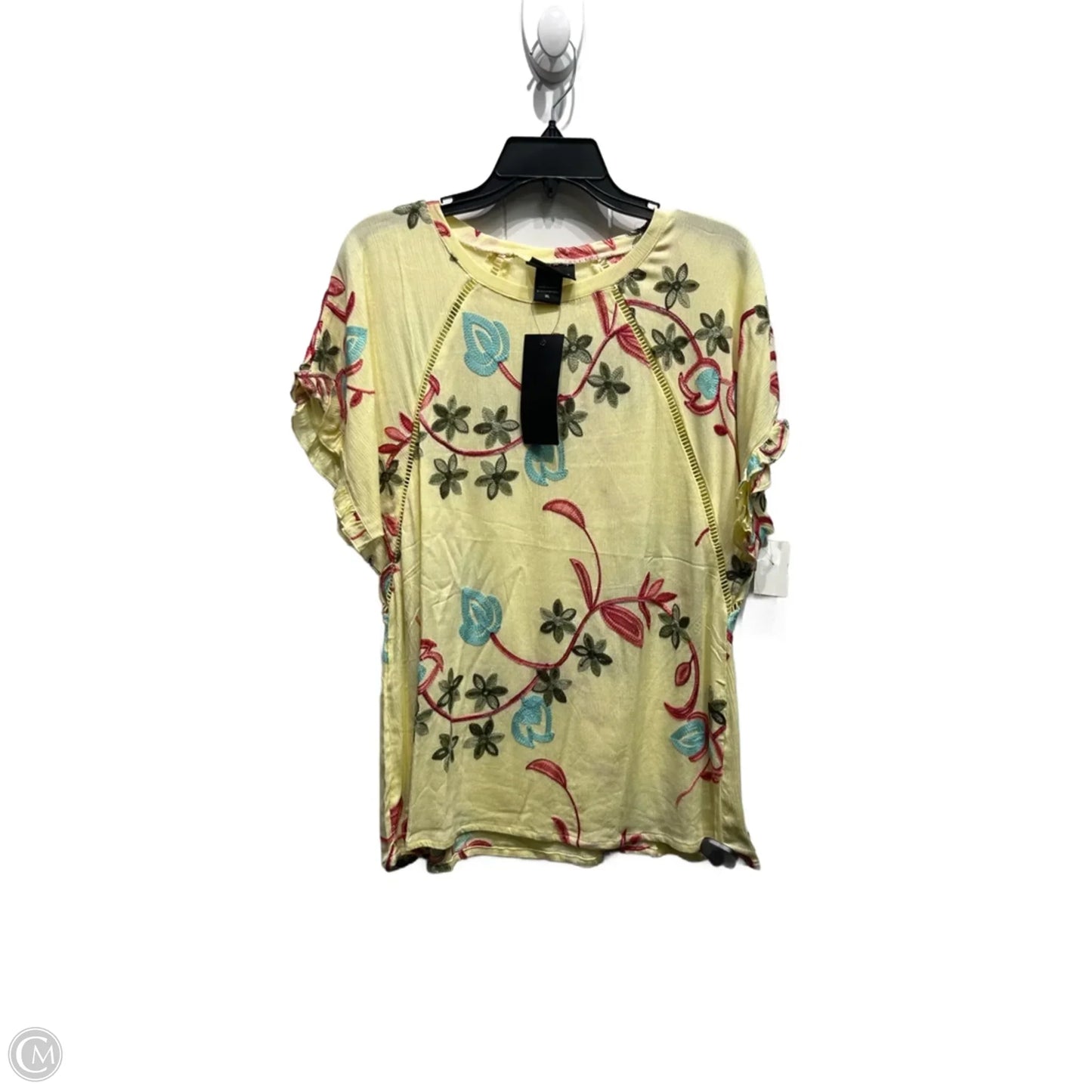 Top Short Sleeve By liv los angeles In Red & Yellow, Size: Xl