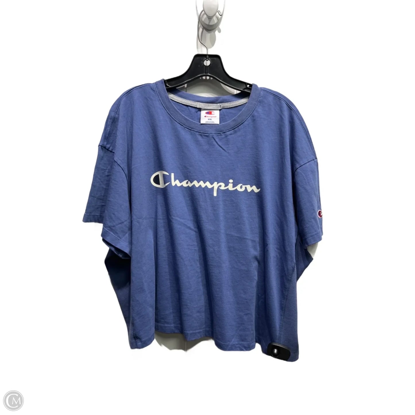 Athletic Top Short Sleeve By Champion In Blue, Size: Xxl